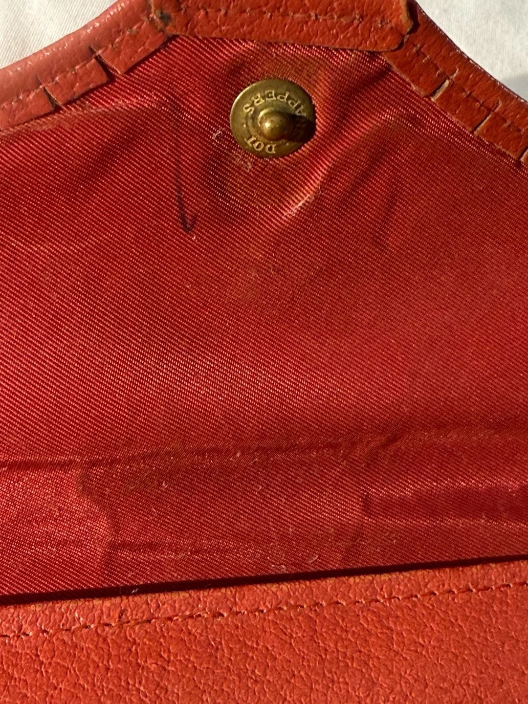Red Leather Wallet Clutch 5