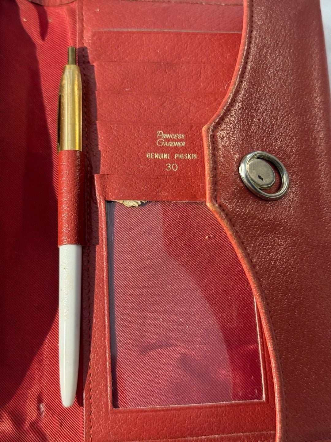 Red Leather Wallet Clutch 6