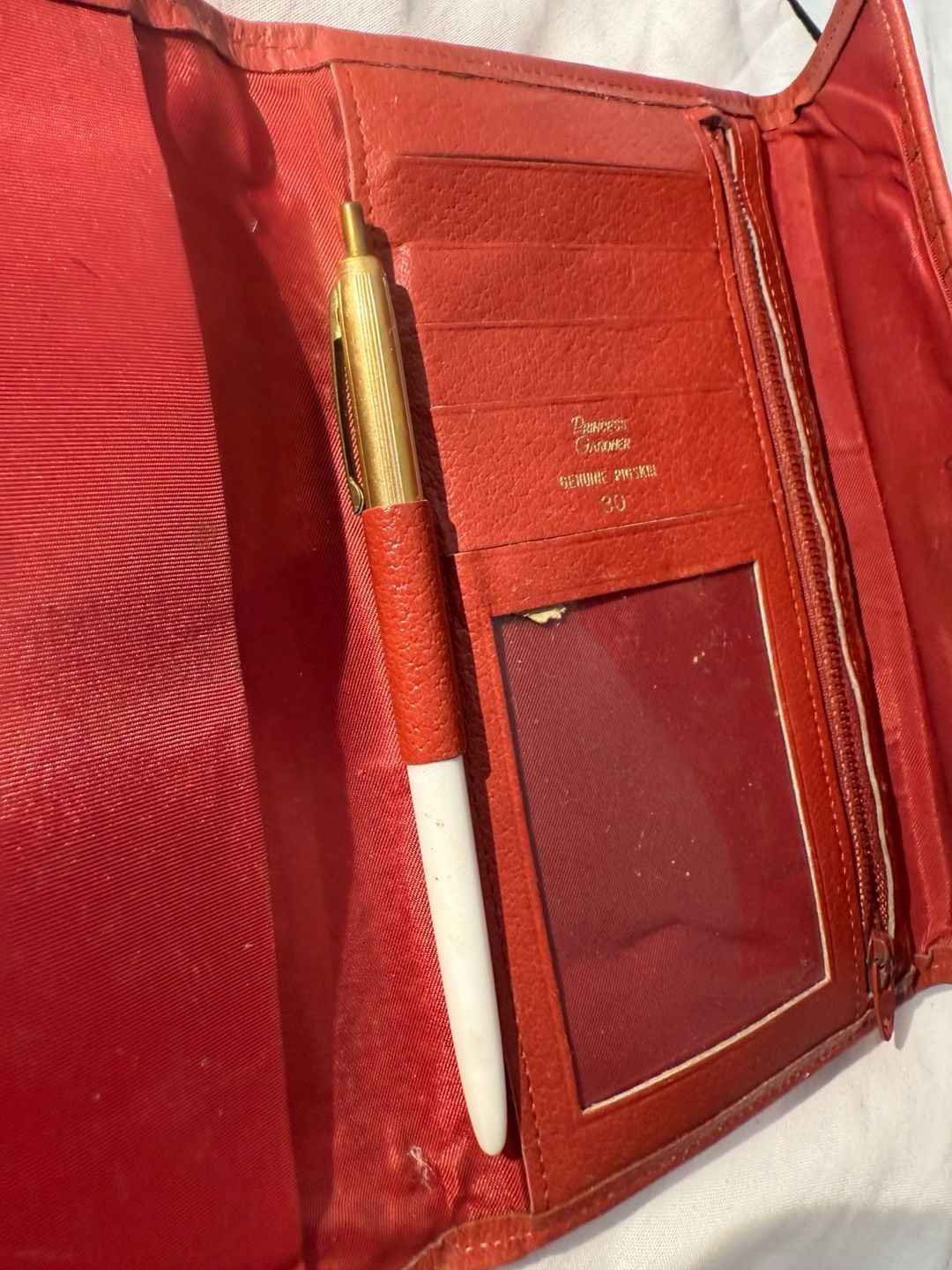 Red Leather Wallet Clutch 9