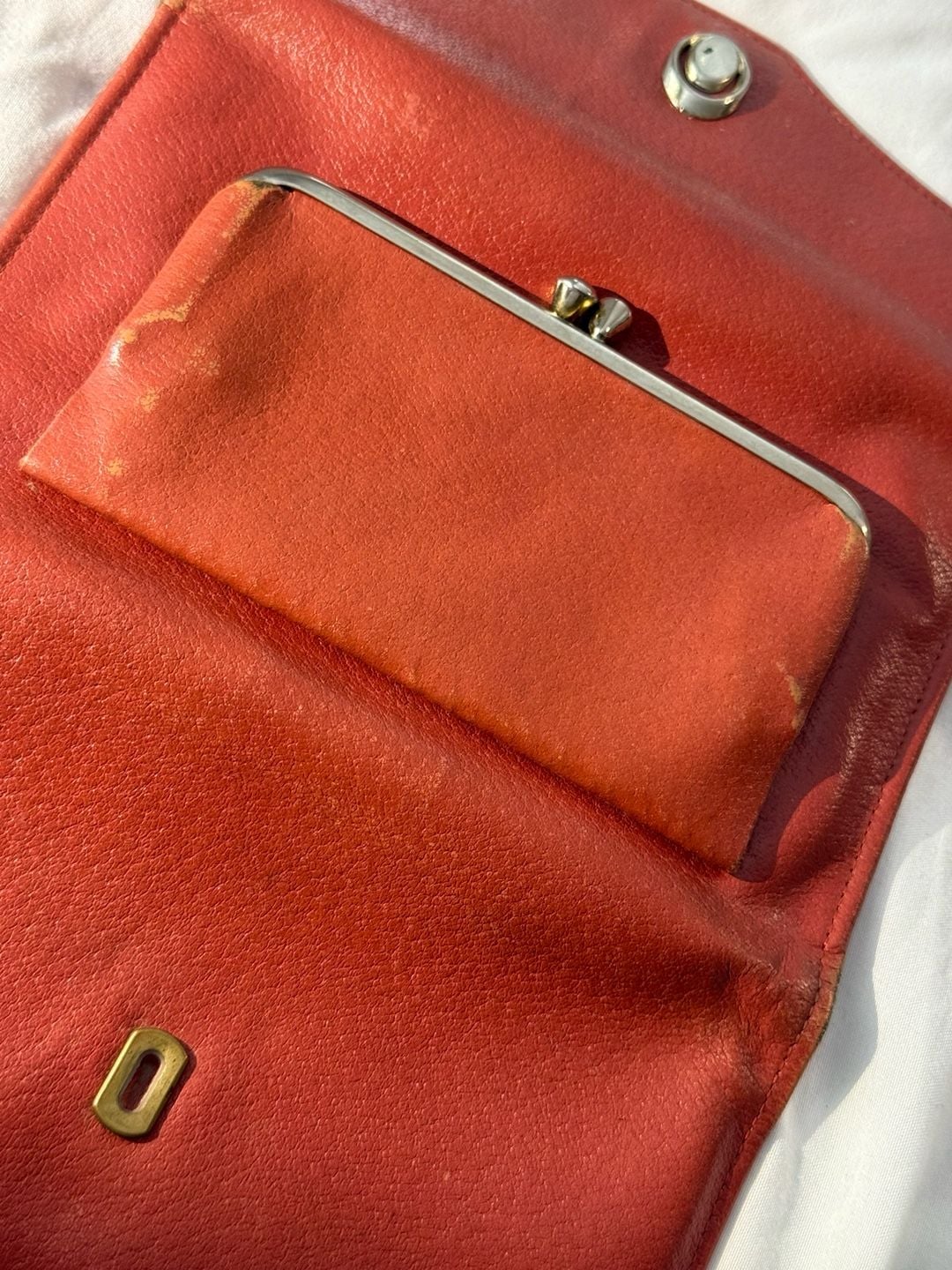 Red Leather Wallet Clutch 11