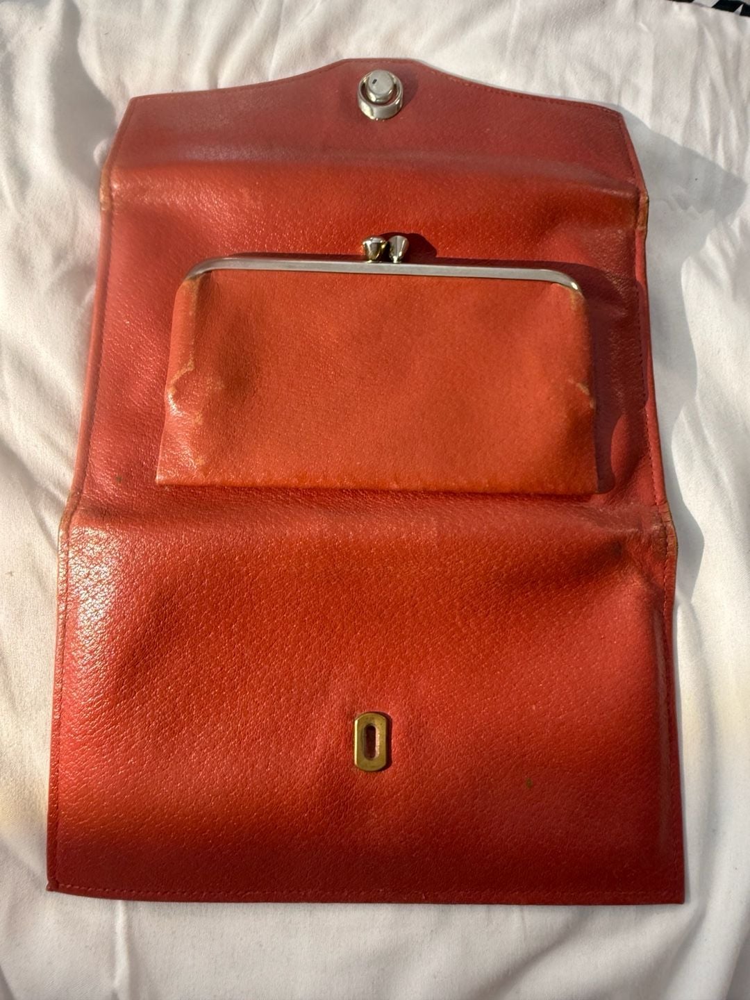Red Leather Wallet Clutch 12