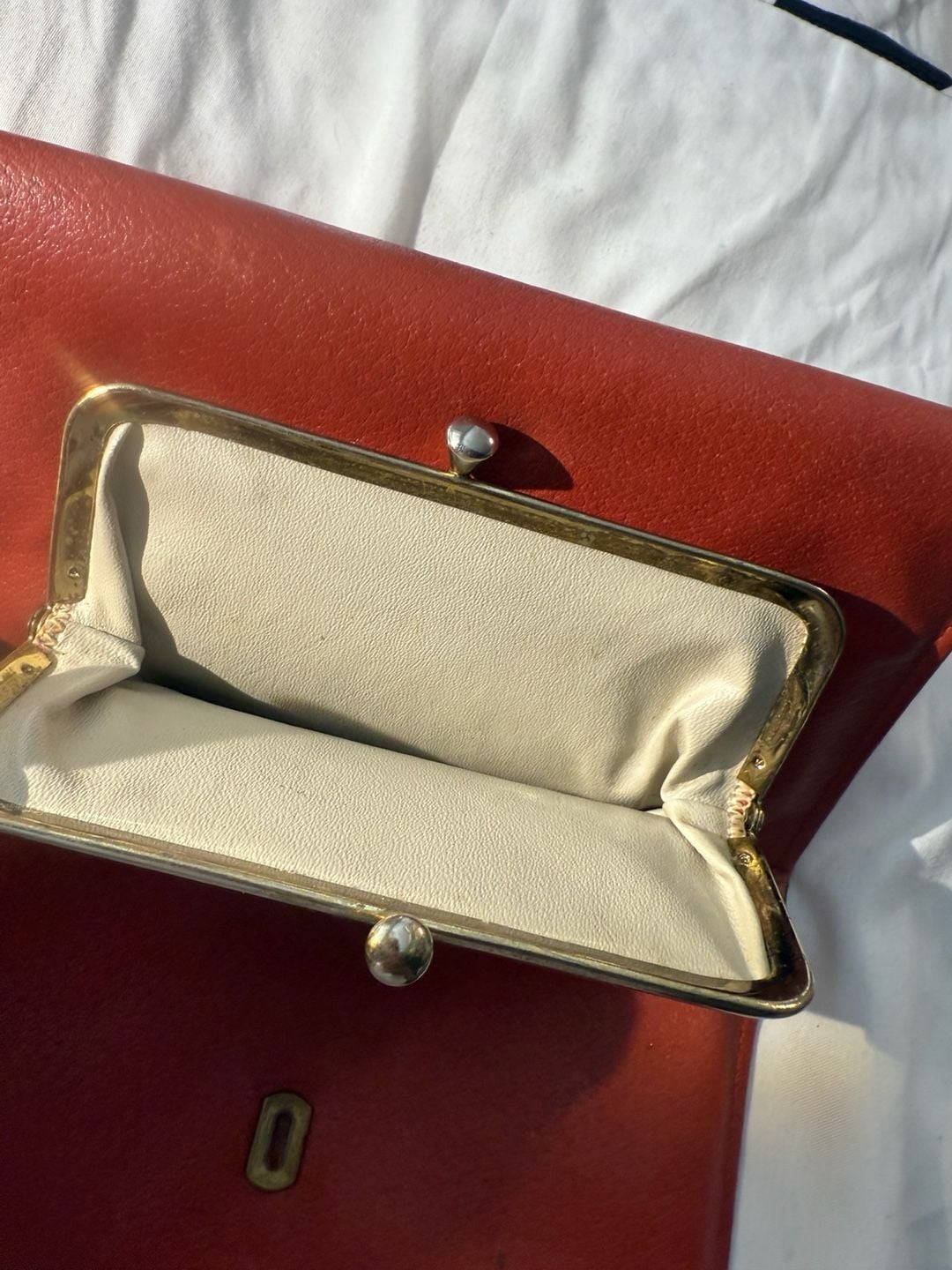 Red Leather Wallet Clutch 13