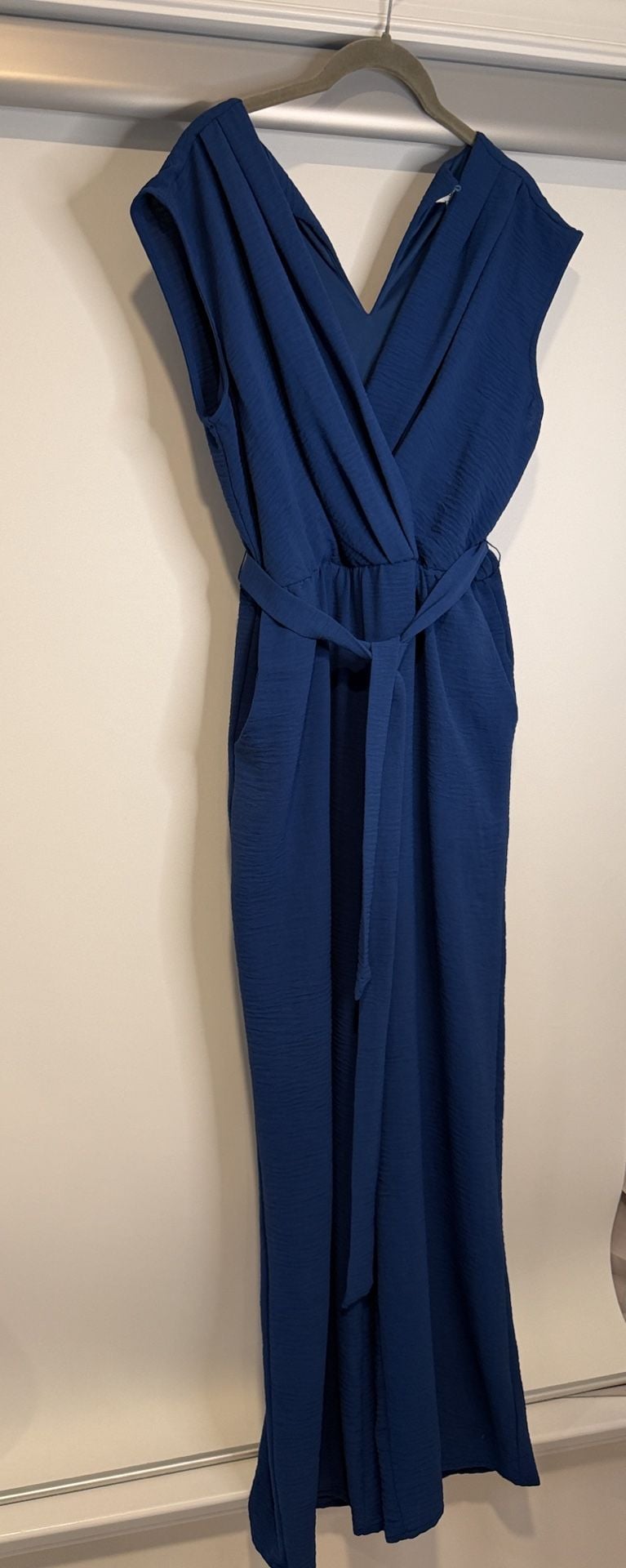 Luxology Surplice Bodice Tie-Front Jumpsuit Size M Blue 5