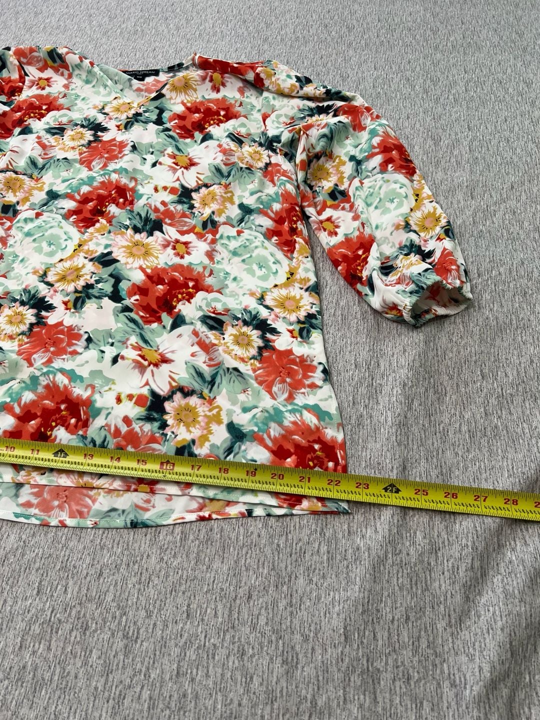 Mario Serrani Women’s M Floral Blouse V-Neck 3/4 Sleeve Multicolor Tunic Top 6