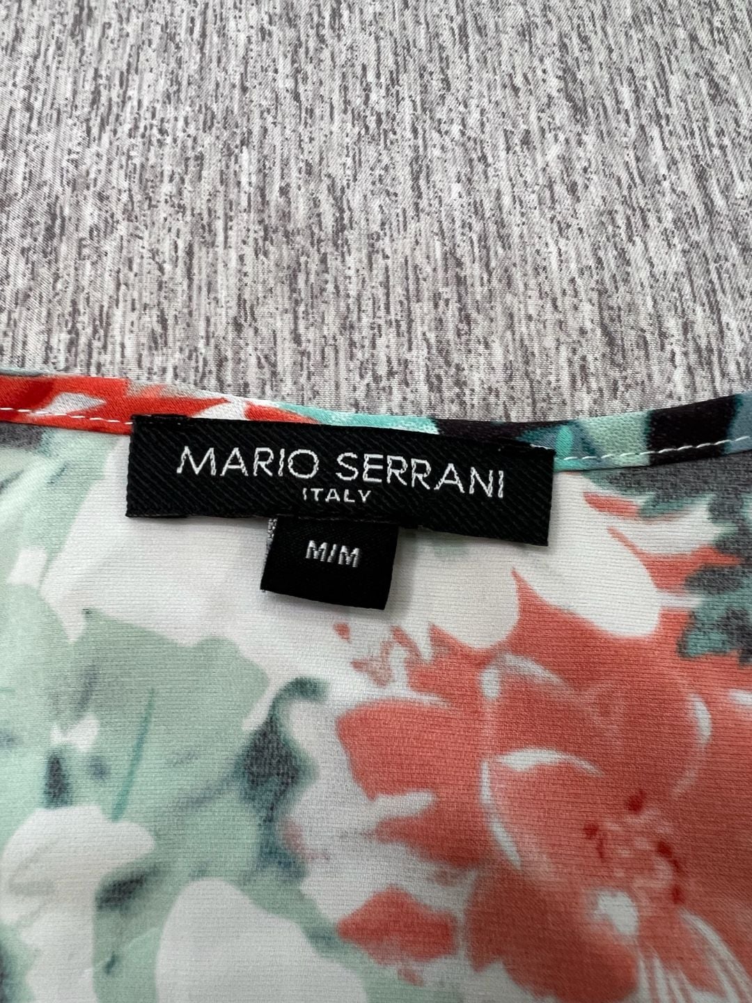 Mario Serrani Women’s M Floral Blouse V-Neck 3/4 Sleeve Multicolor Tunic Top 8