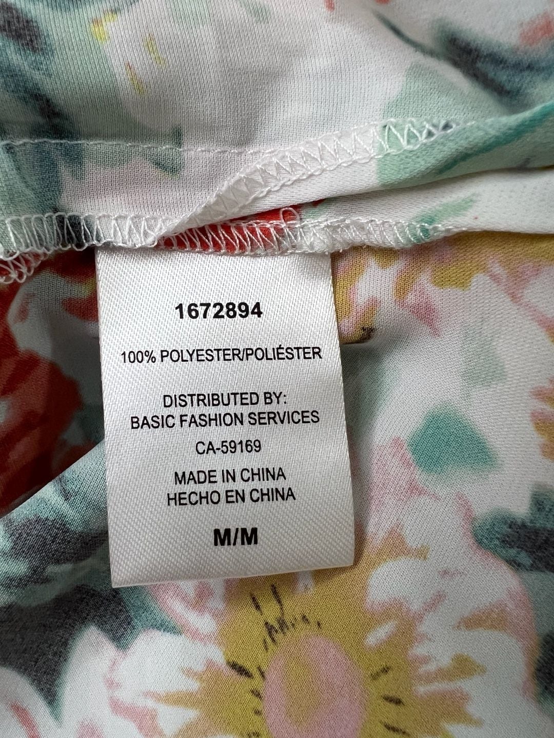 Mario Serrani Women’s M Floral Blouse V-Neck 3/4 Sleeve Multicolor Tunic Top 9