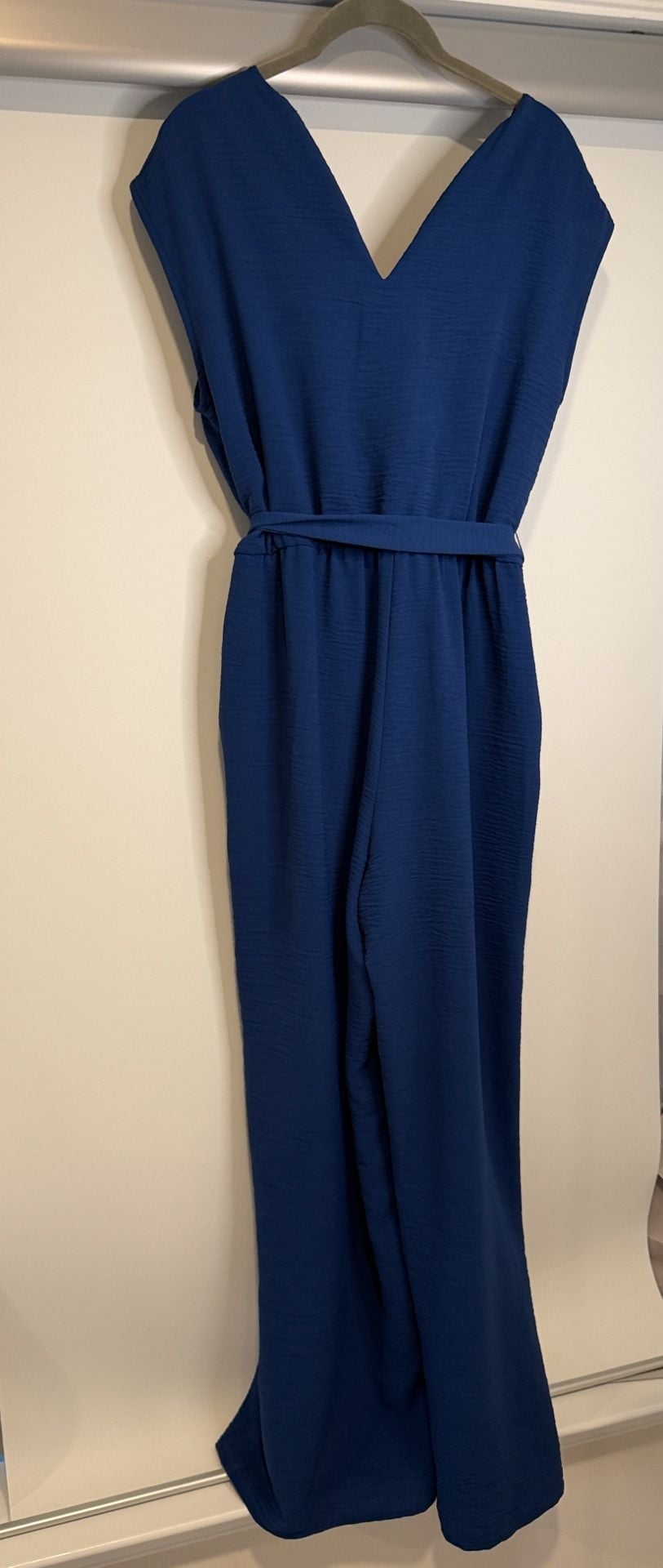 Luxology Surplice Bodice Tie-Front Jumpsuit Size M Blue 7