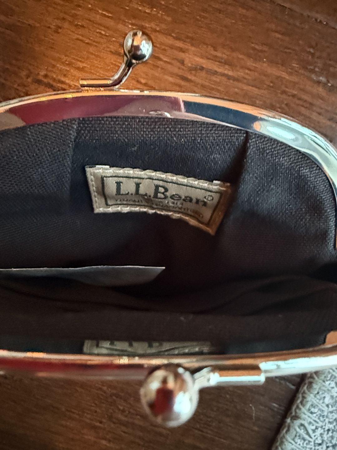 L.L. Bean Plaid Flannel Kisslock Coin Purse Wallet 5