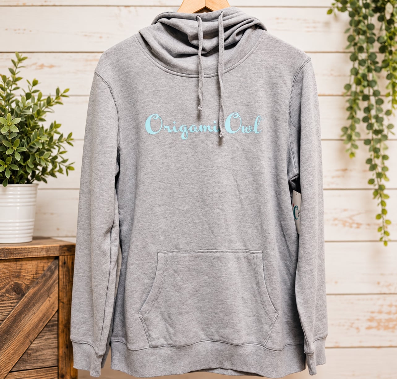 Origami Owl Gray Hoodie Sweatshirt, NWT 2