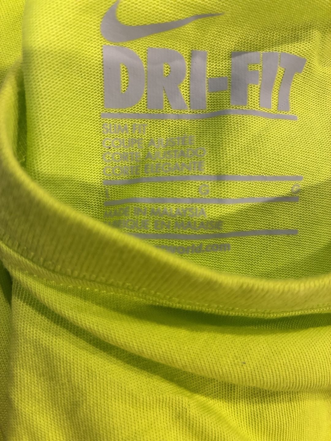 Nike Dri-FIT Long Sleeve Shirt Size L Neon Yellow 10