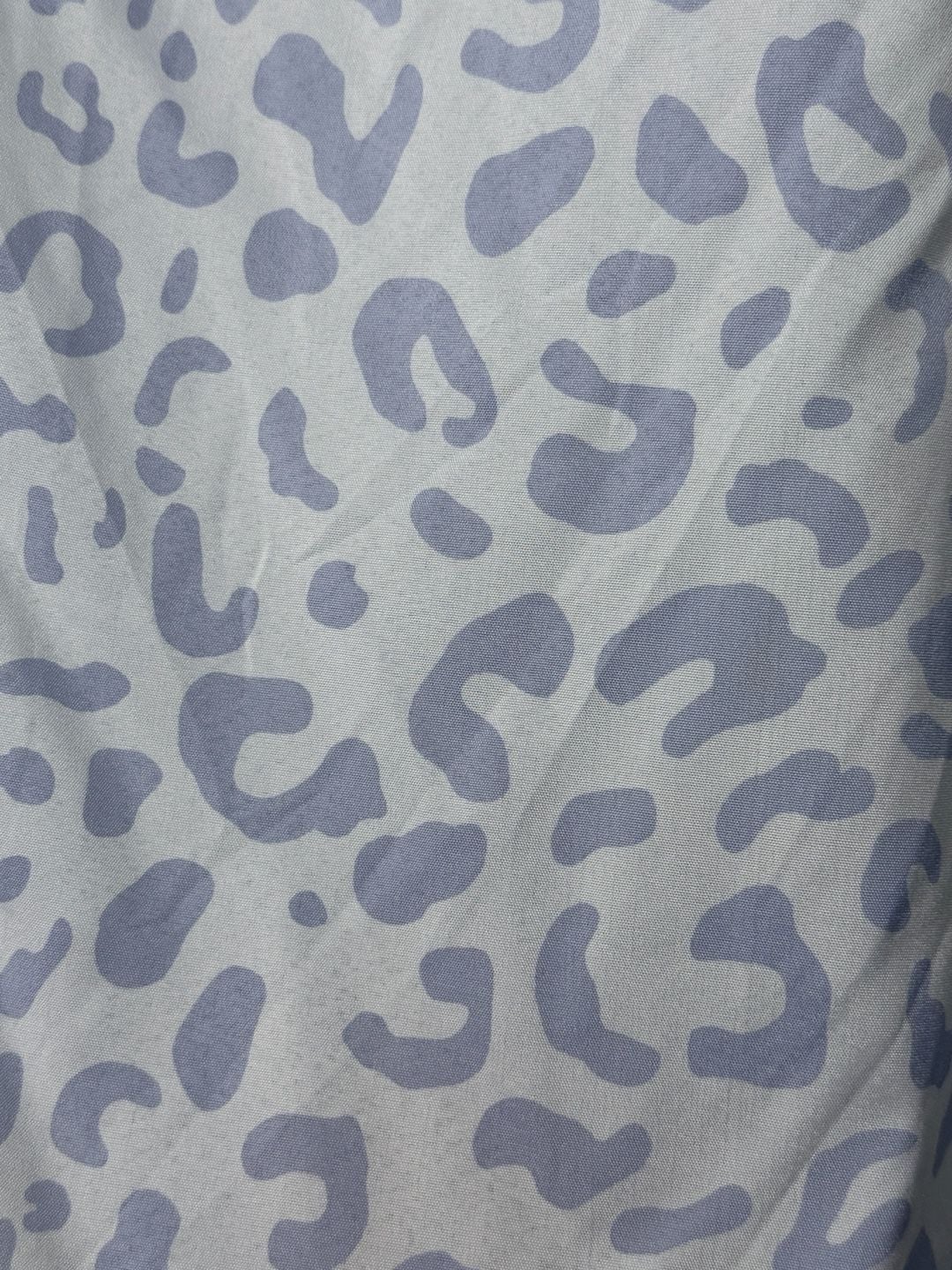 Unbranded Leopard Print Ruffle Blouse Size M Blue White Tie Neck 6