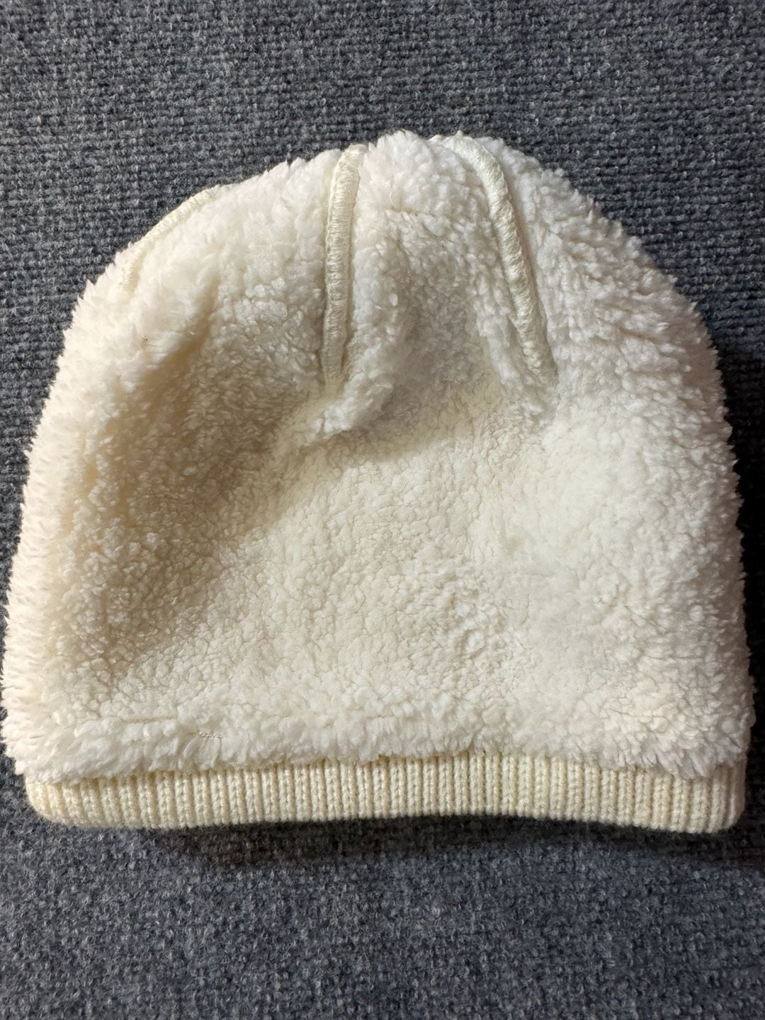 Apana Fleece Lined Chunky Beanie Off White Knit Hat 5