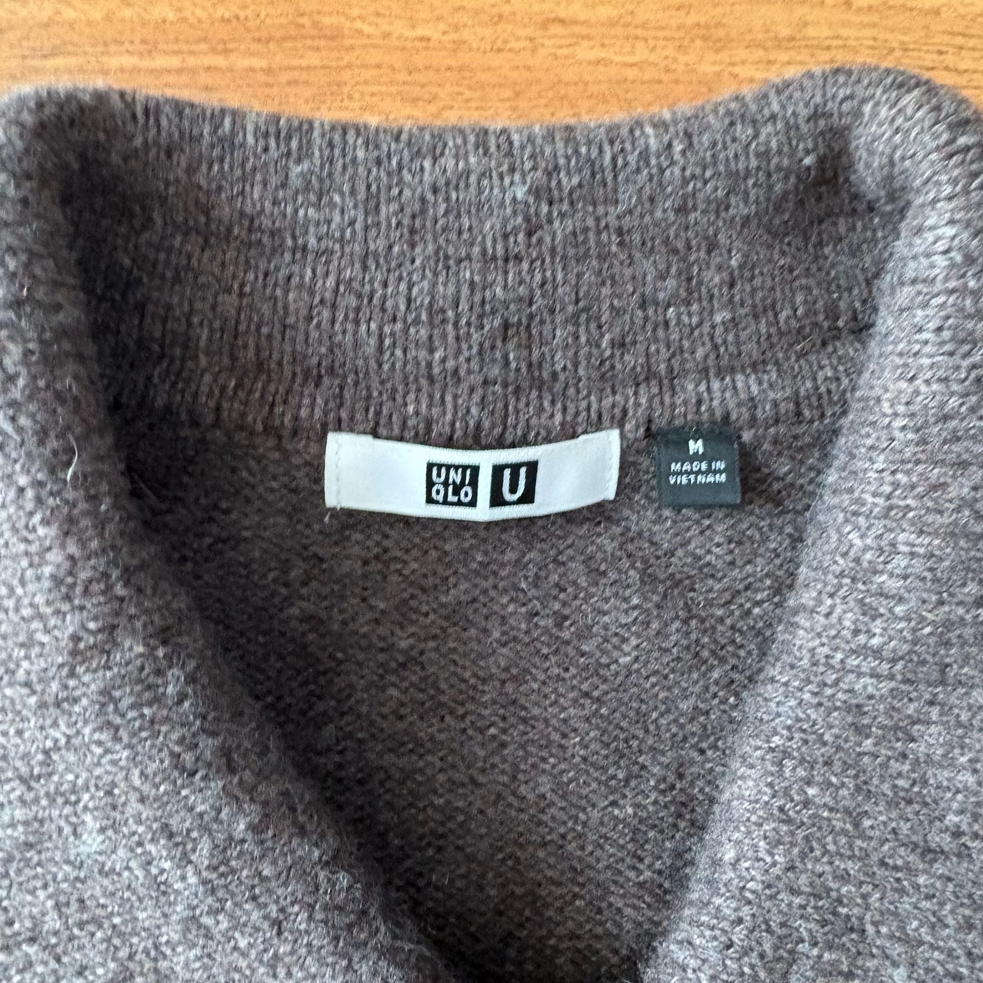 Uniqlo U Wool Cardigan Jacket Size M Brown 4