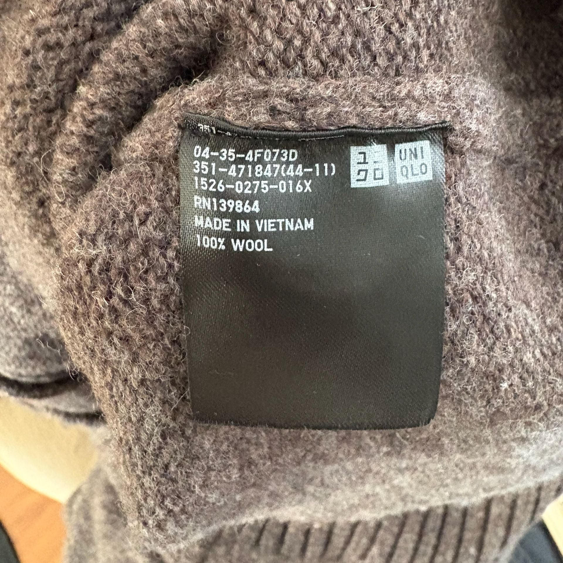 Uniqlo U Wool Cardigan Jacket Size M Brown 6