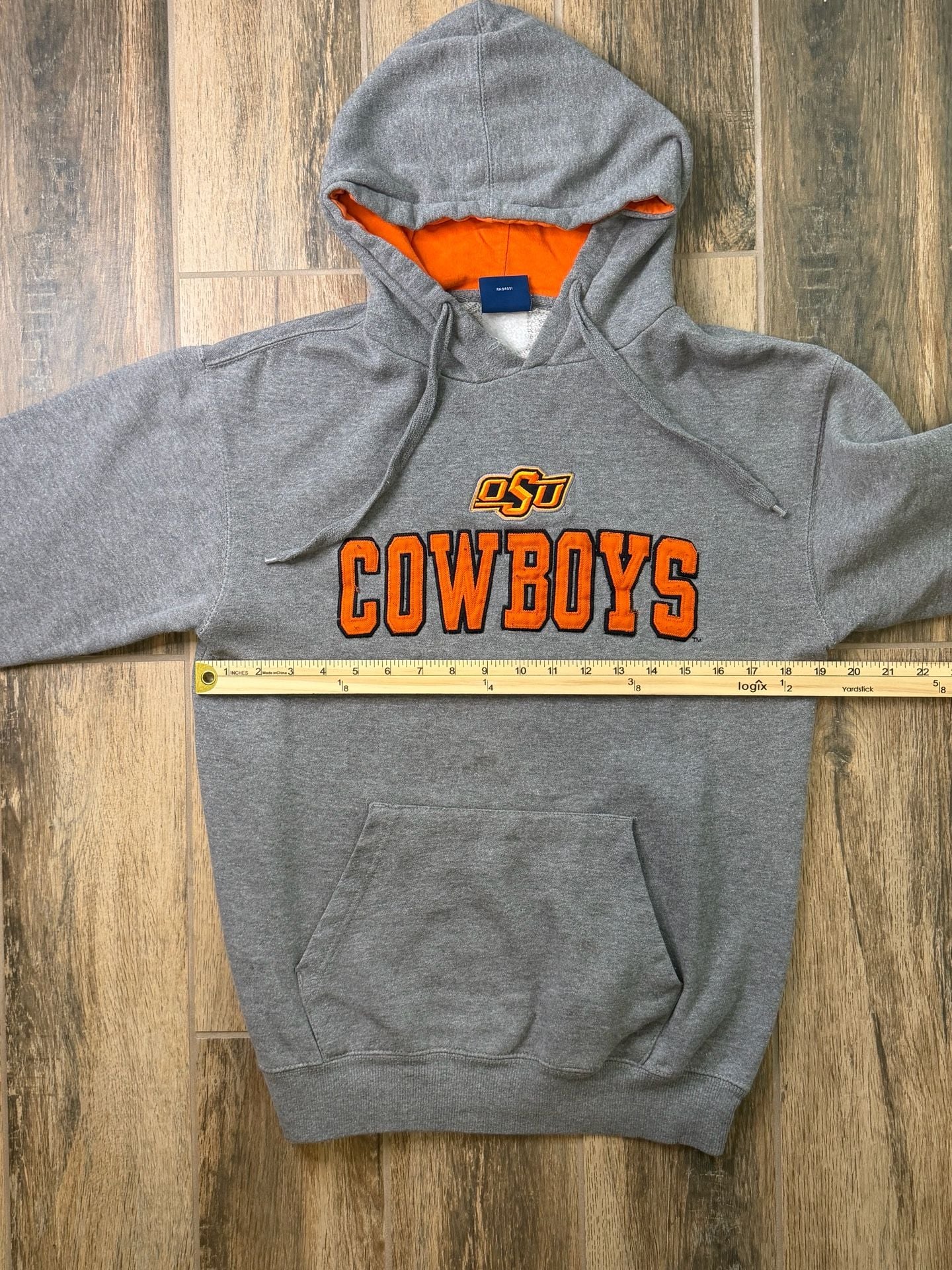 Vintage Oklahoma State Cowboys Hoodie Old Varsity Brand Gray Orange Adult S 6