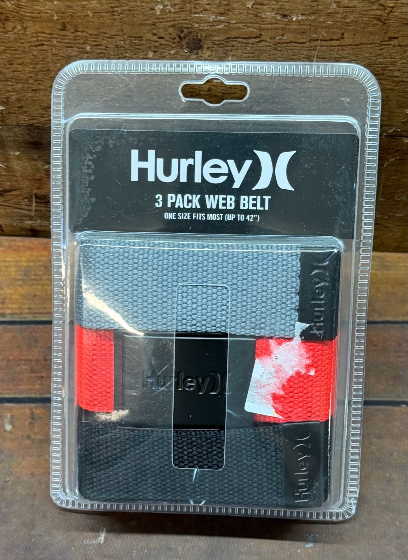 Hurley 3 Pack Web Belt O/S Bright Crimson 1