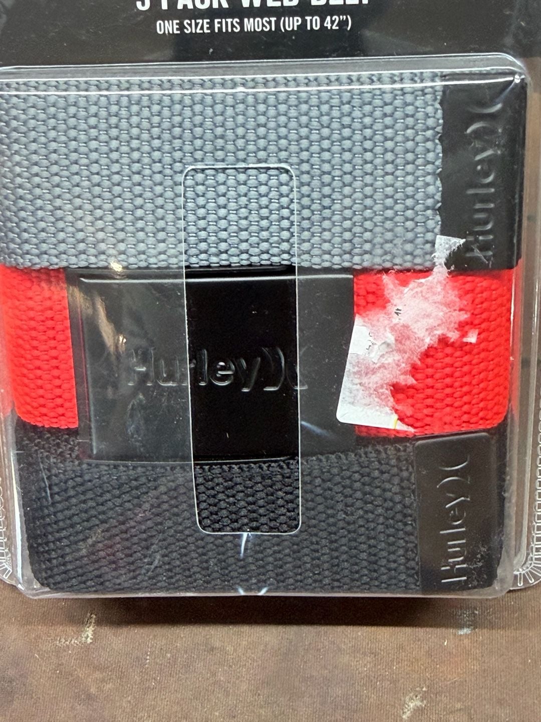Hurley 3 Pack Web Belt O/S Bright Crimson 6
