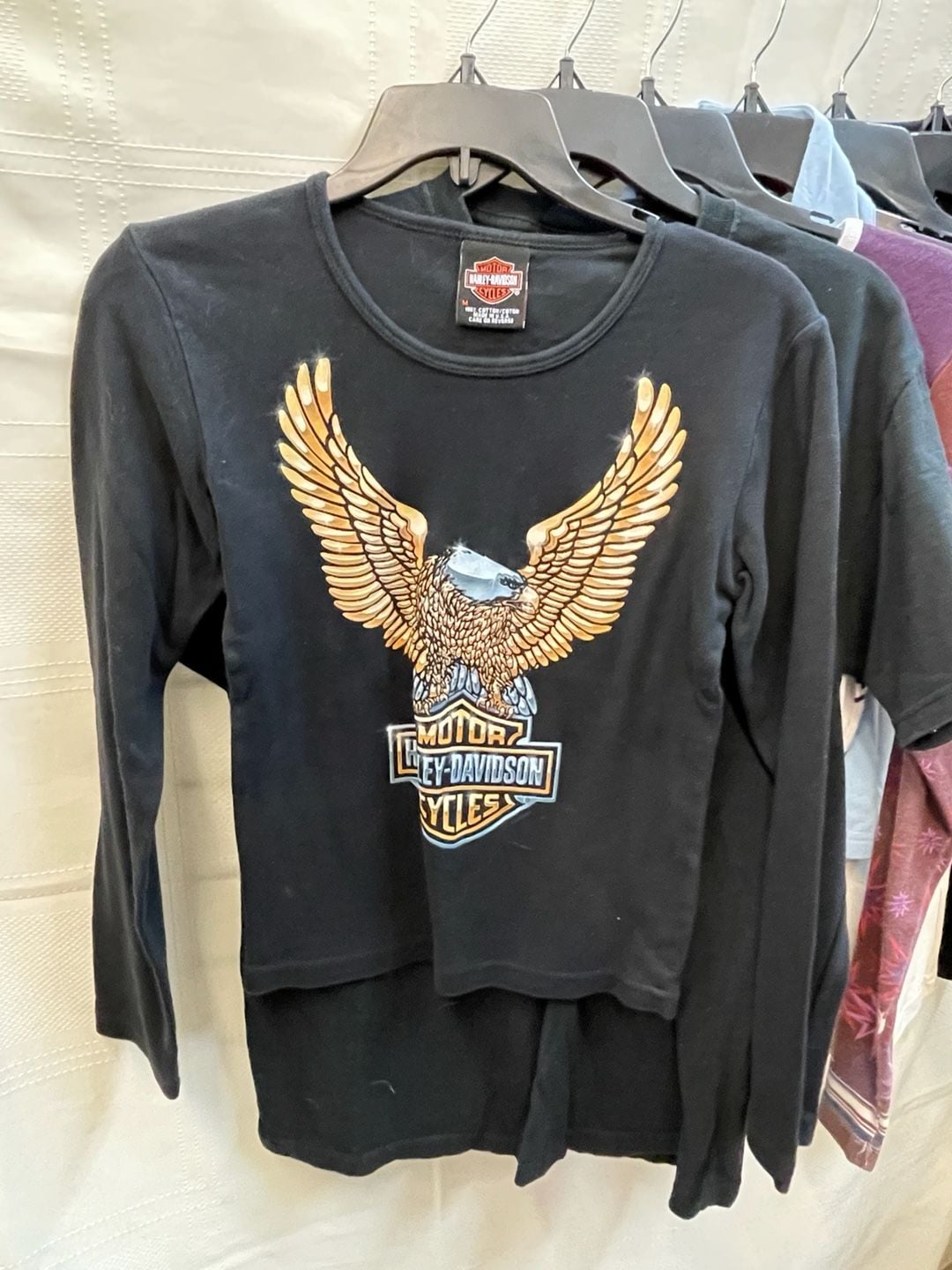 Vintage Women’s Baby Tee Y2K Harley Davidson Graphic T-Shirt Size M Medium 8-10 11