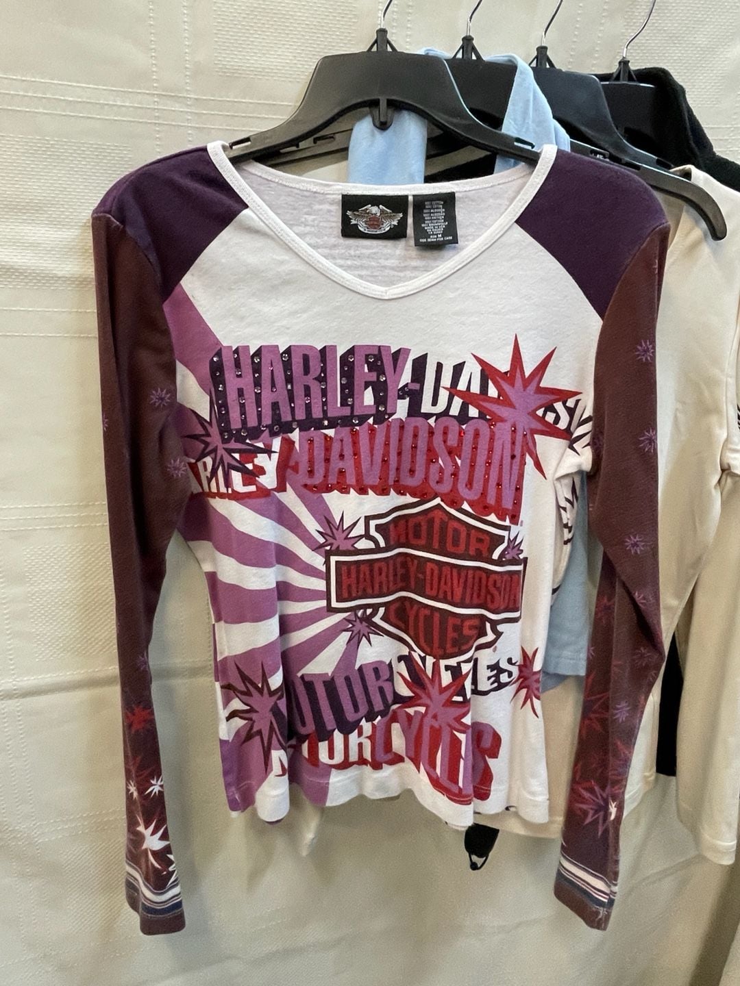 Vintage Women’s Baby Tee Y2K Harley Davidson Graphic T-Shirt Size M Medium 8-10 13