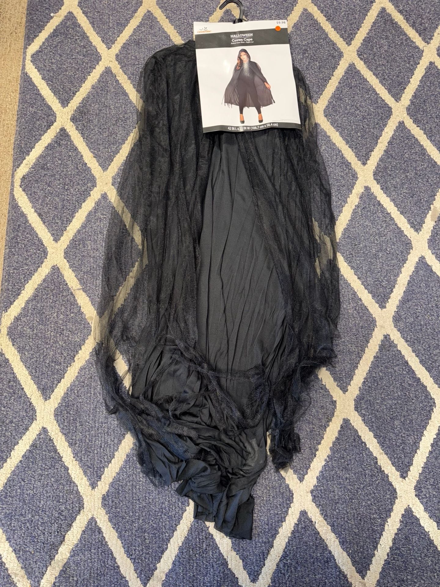 Halloween Coven Cape Adult One Size Black Hooded 3