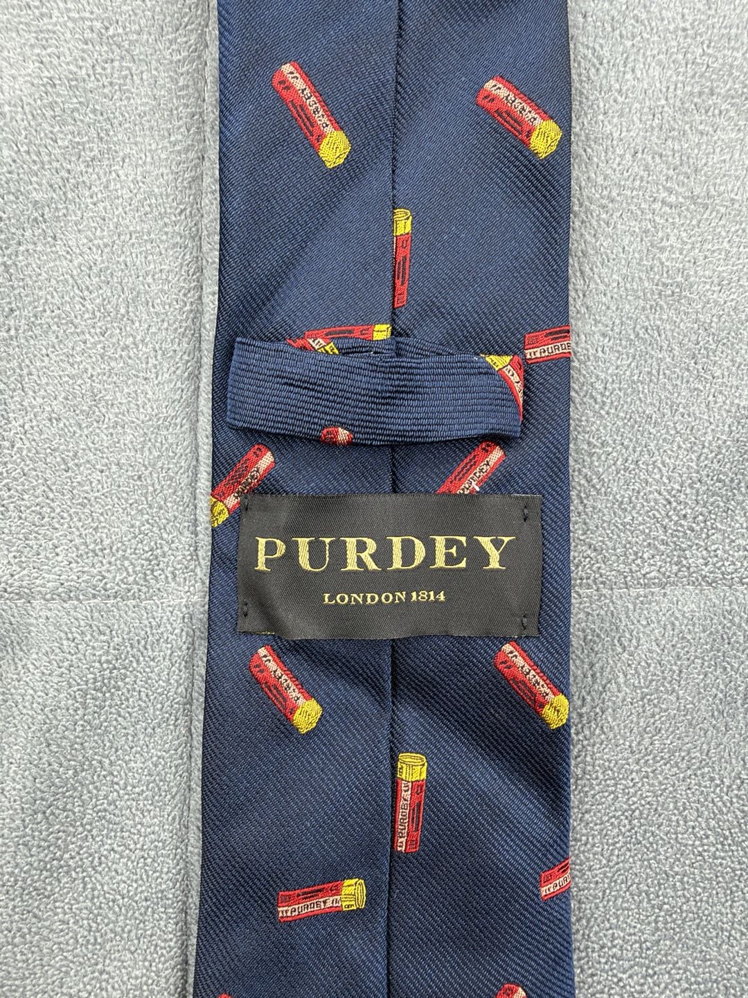 Purdey London 1814 Tumbling Cartridges Silk Tie Navy New With Tags 3