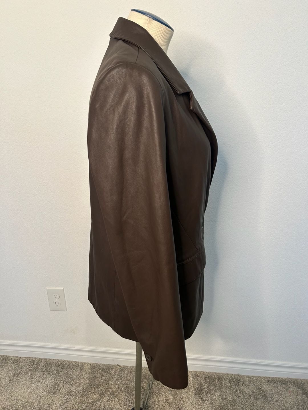 FIFTEEN TWENTY Faux Leather Blazer Size L Brown 5