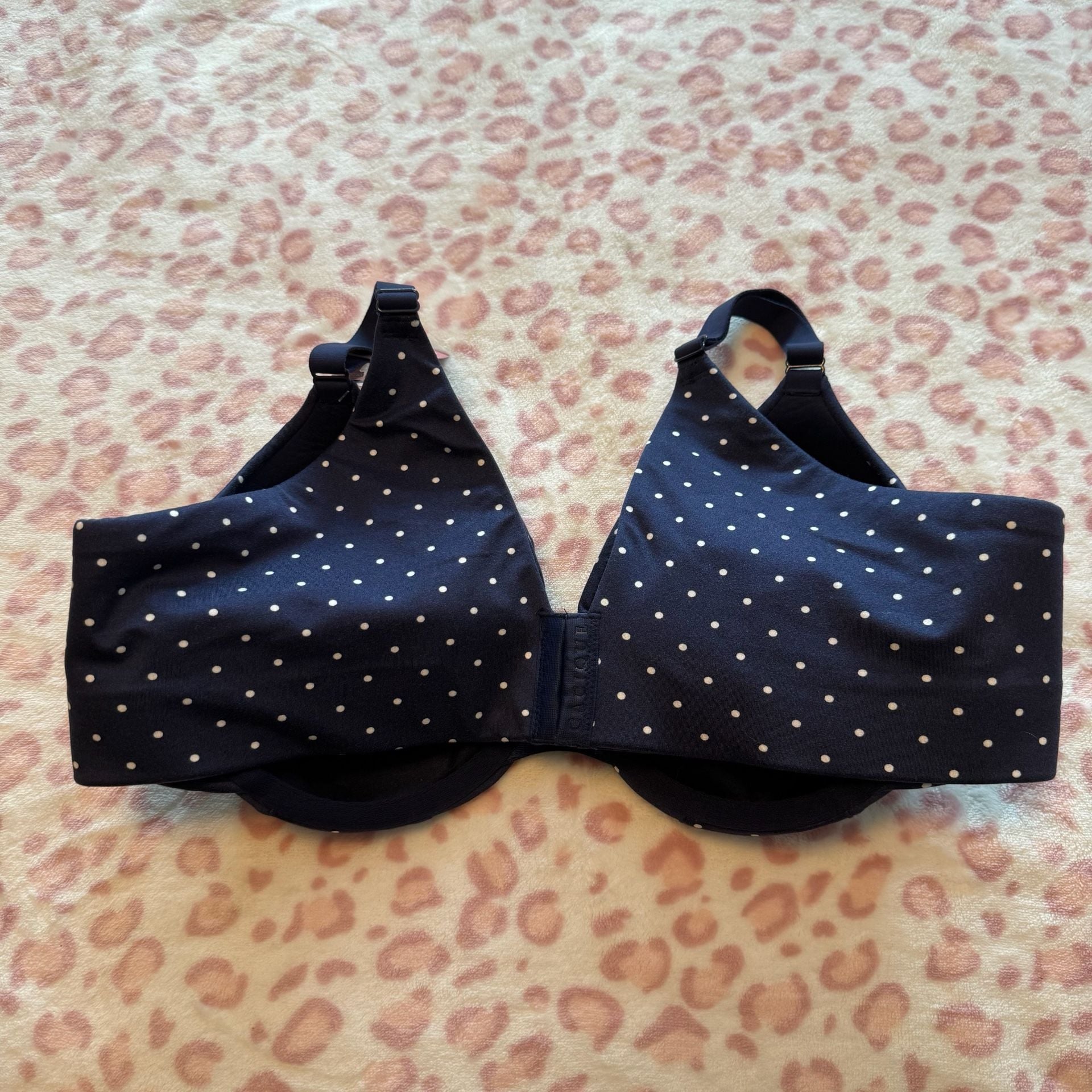 Cacique Polka Dot Bra Size 42C Navy Blue 5