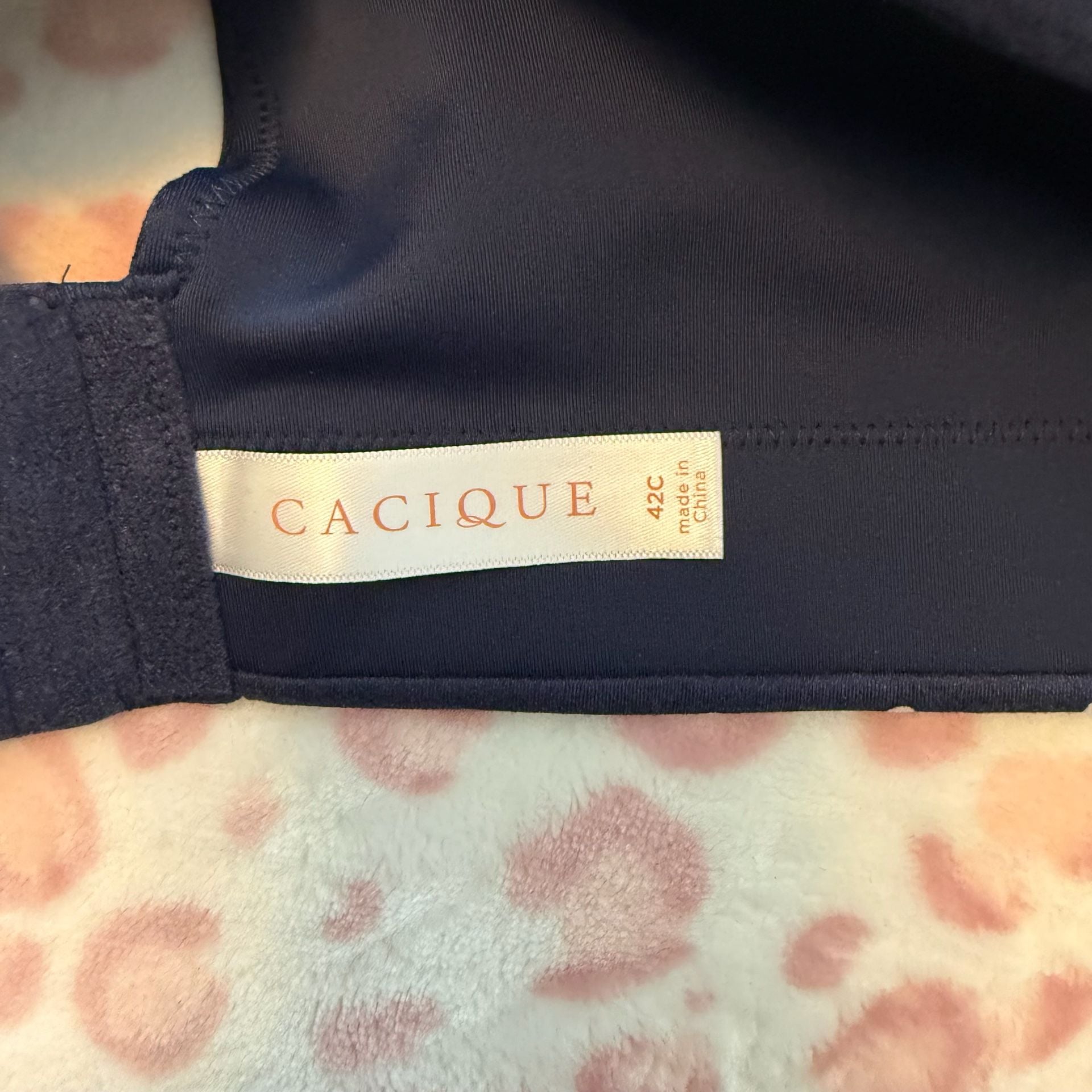 Cacique Polka Dot Bra Size 42C Navy Blue 7