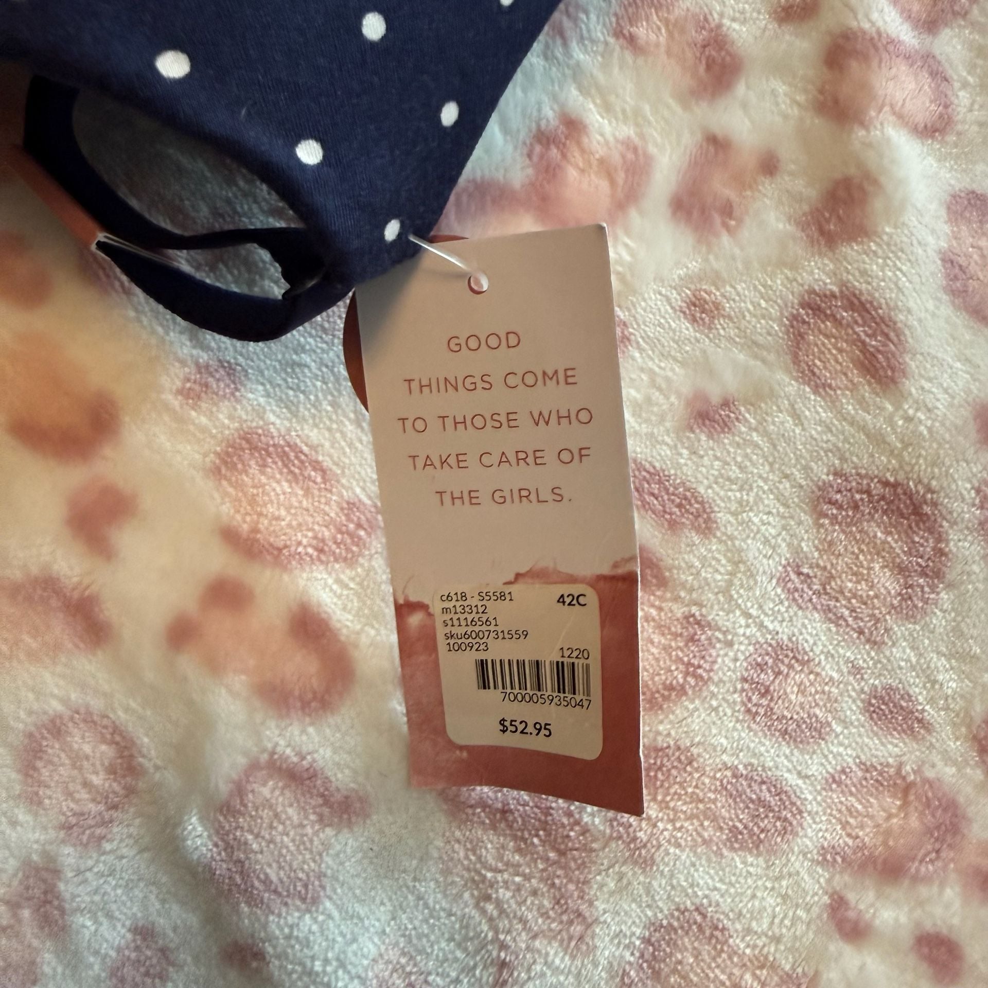 Cacique Polka Dot Bra Size 42C Navy Blue 10
