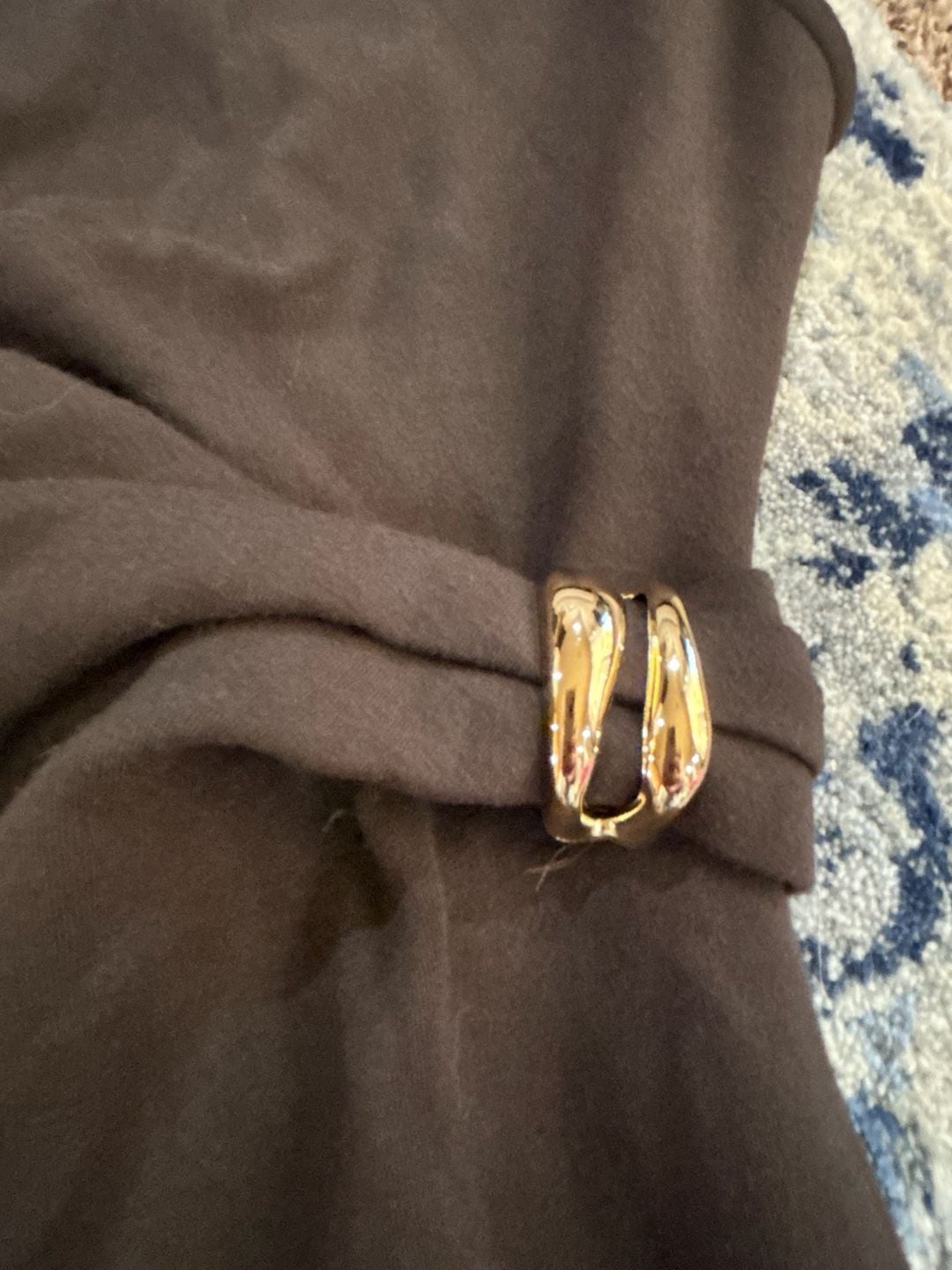 Rachel Zoe Dress Size S Brown Sleeveless Gold Ring Belt 5