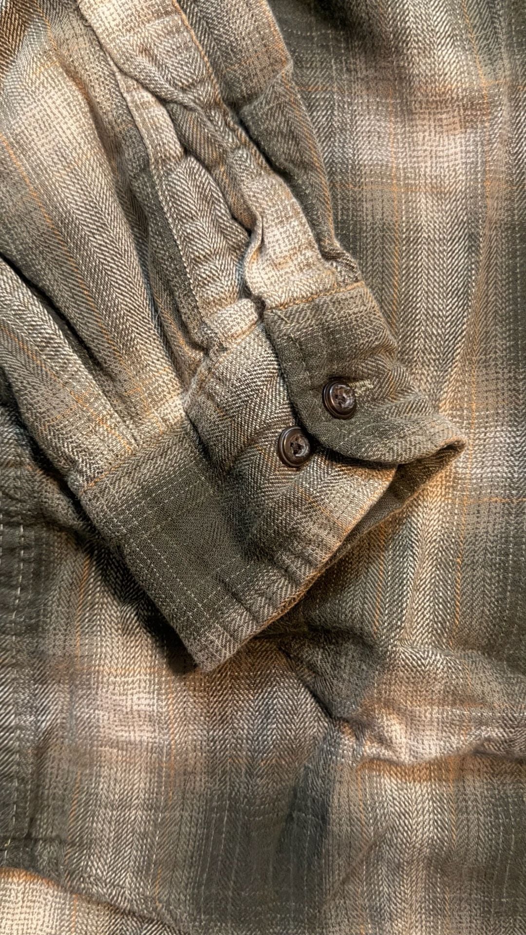 G.H. Bass & Co. Earth Plaid Flannel Shirt Size L Green Cotton 7