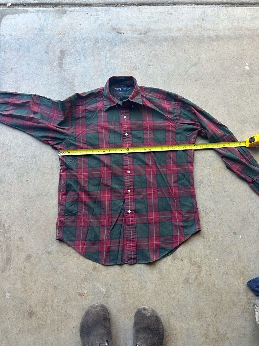Ralph Lauren Blake Plaid Long Sleeve Shirt Size M Red Green Cotton 5
