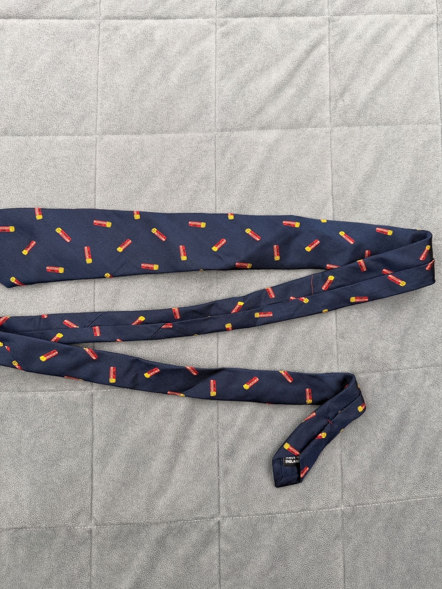 Purdey London 1814 Tumbling Cartridges Silk Tie Navy New With Tags 8