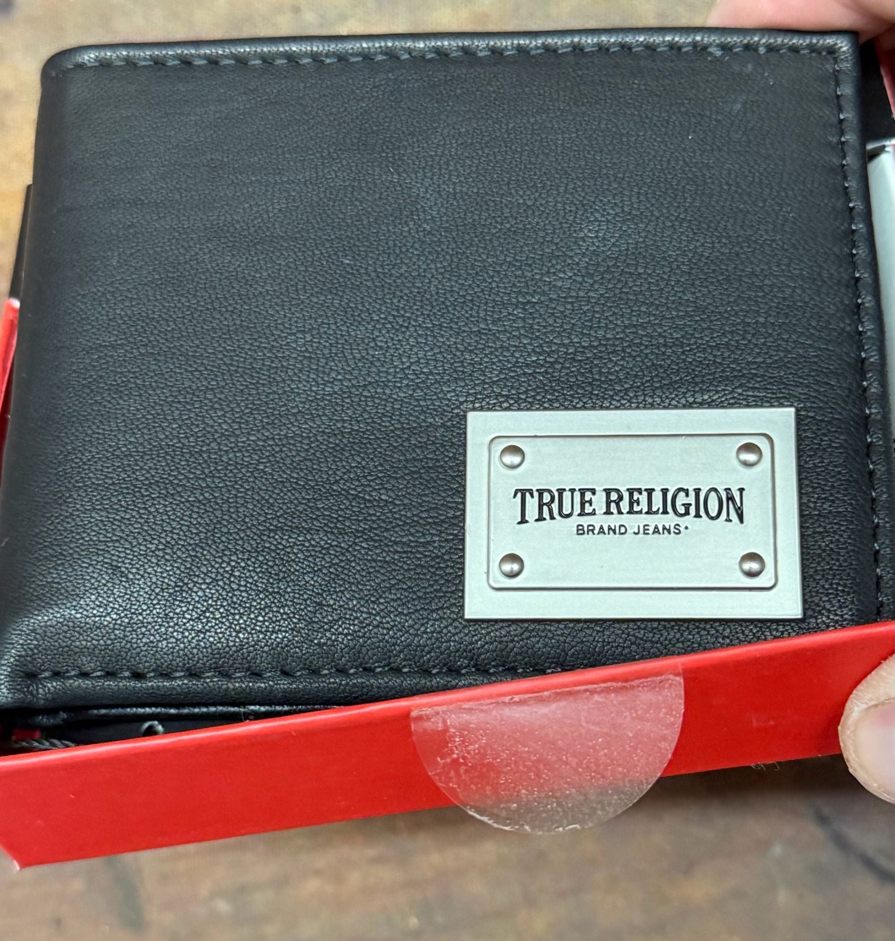 True Religion Sonny Leather Wallet Black Red New With Box 3
