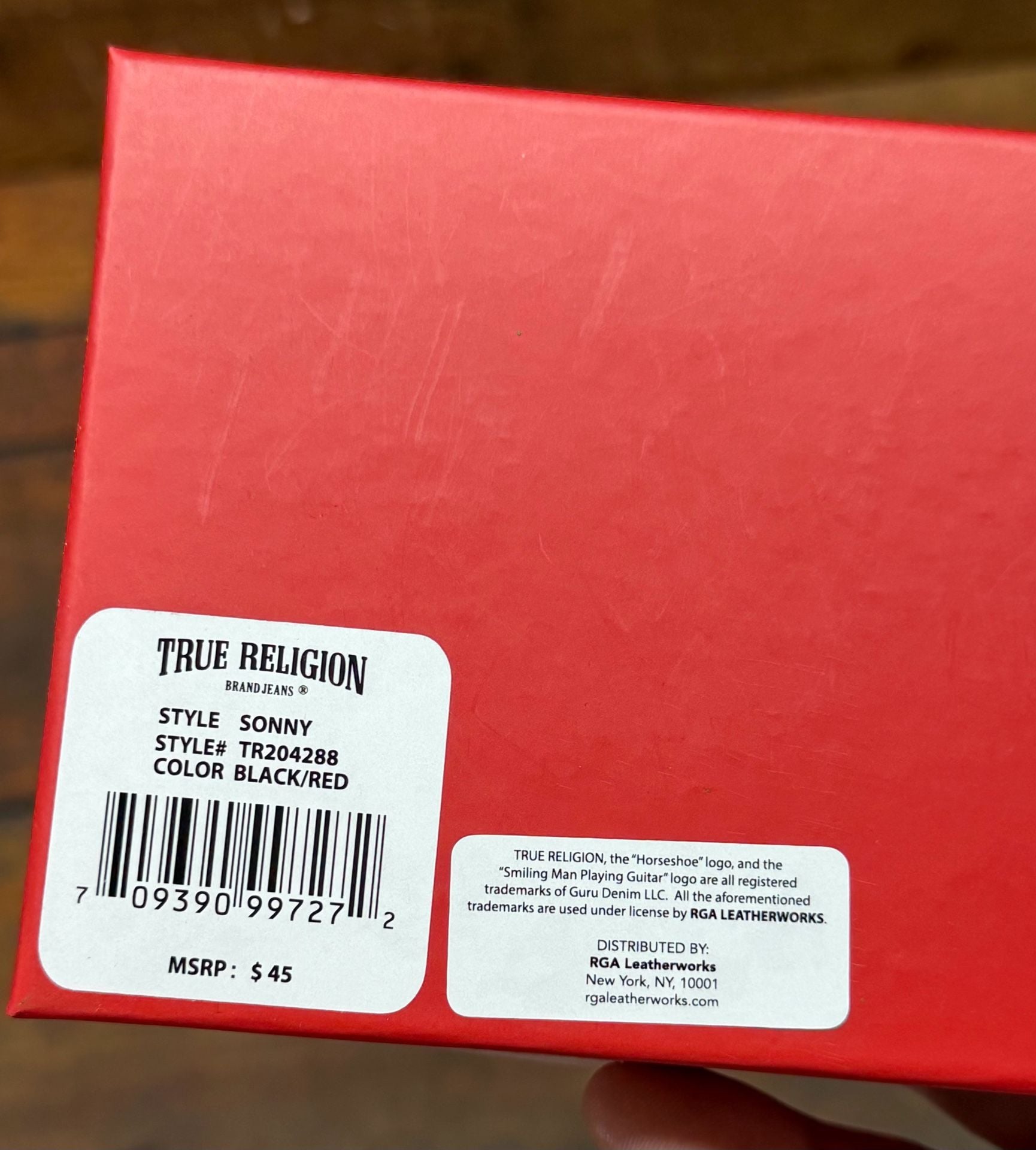 True Religion Sonny Leather Wallet Black Red New With Box 4