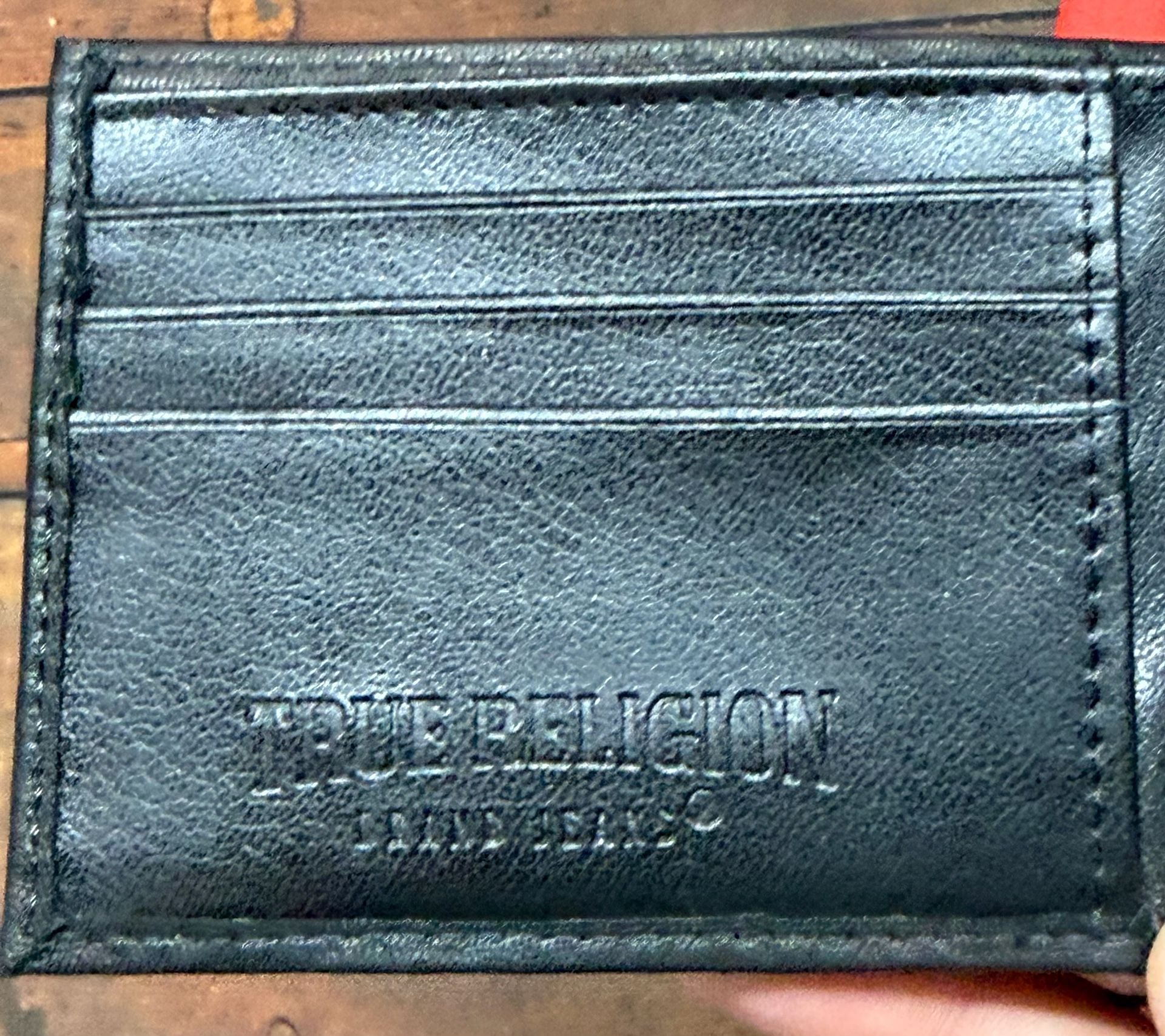 True Religion Sonny Leather Wallet Black Red New With Box 6