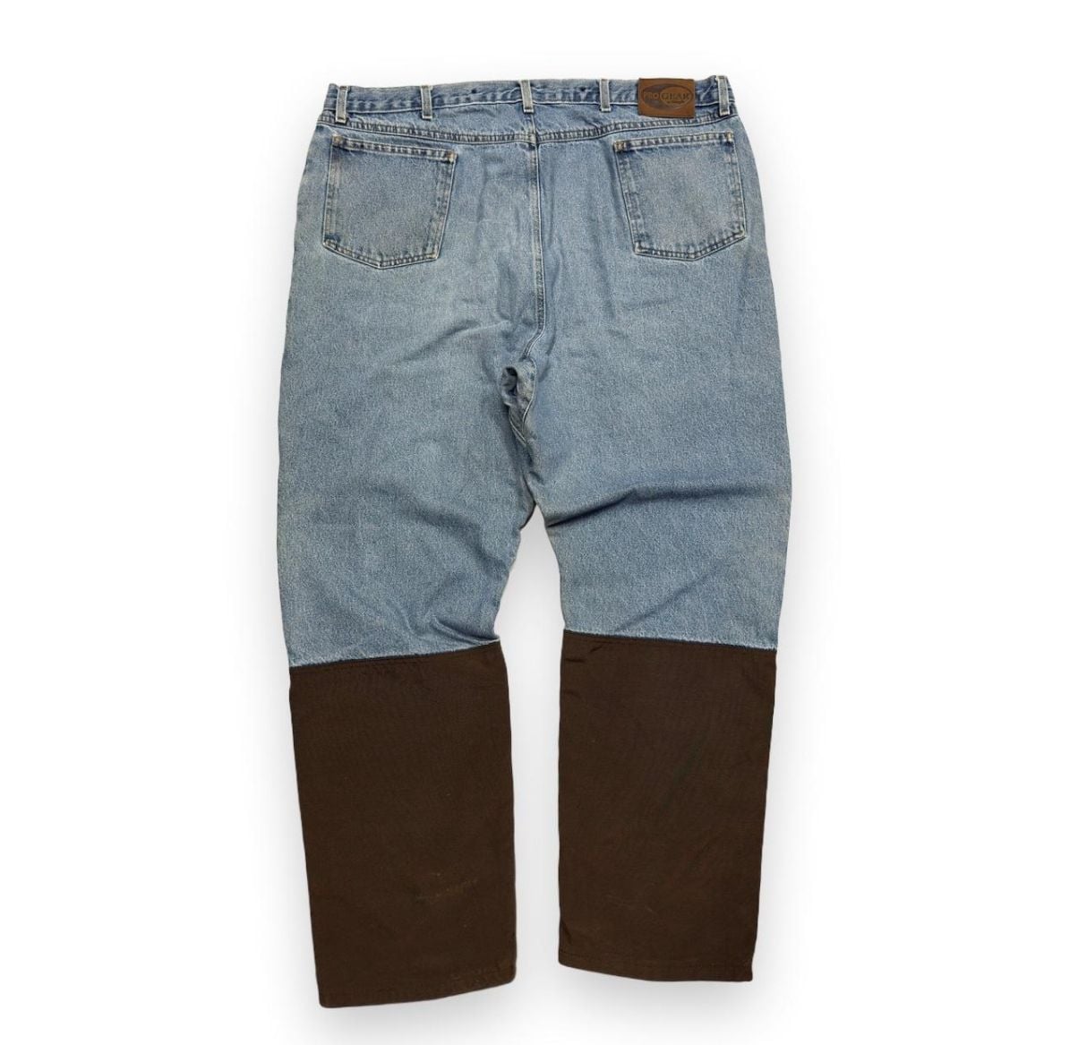 Wrangler Pro Gear Jeans 44x32 Blue Denim Brown Nylon Overlay Hunting Pants 3