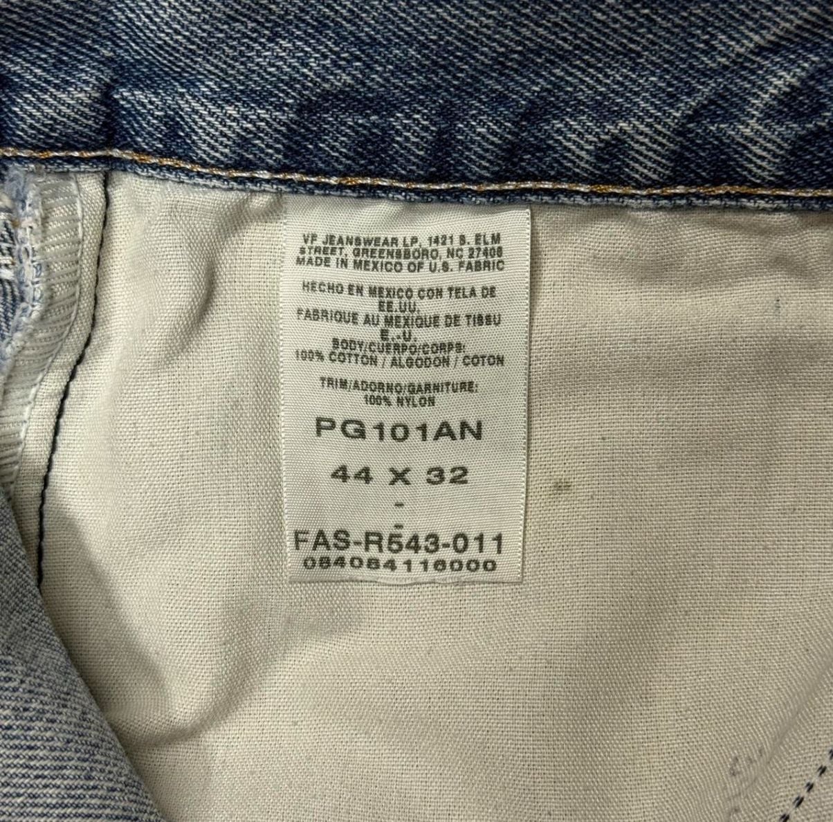 Wrangler Pro Gear Jeans 44x32 Blue Denim Brown Nylon Overlay Hunting Pants 4