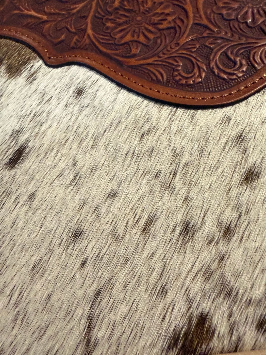 Trinity Ranch Handbag TR178G-8899TN Tooled Leather Cowhide Tote 6