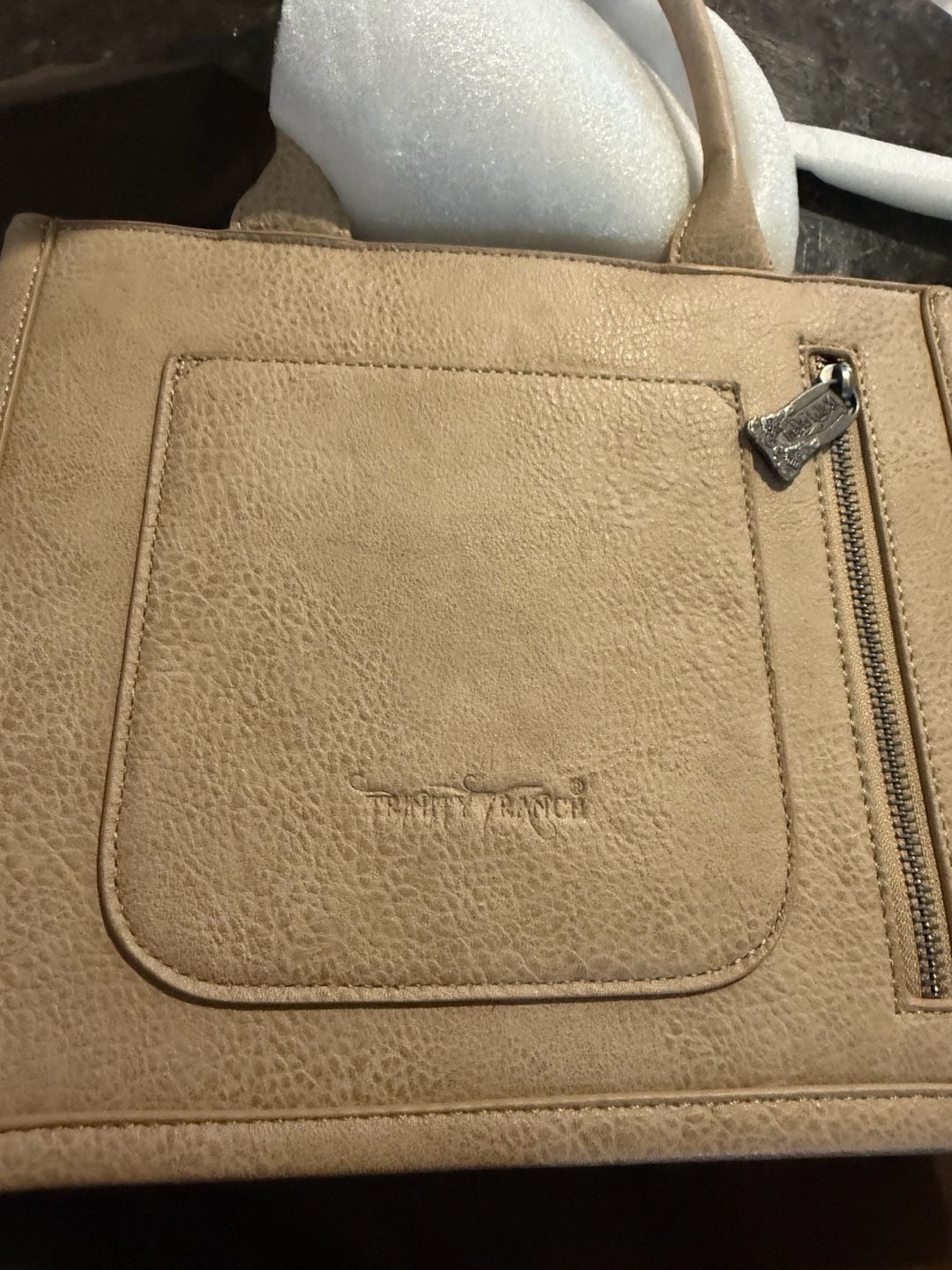 Trinity Ranch Handbag TR178G-8899TN Tooled Leather Cowhide Tote 8