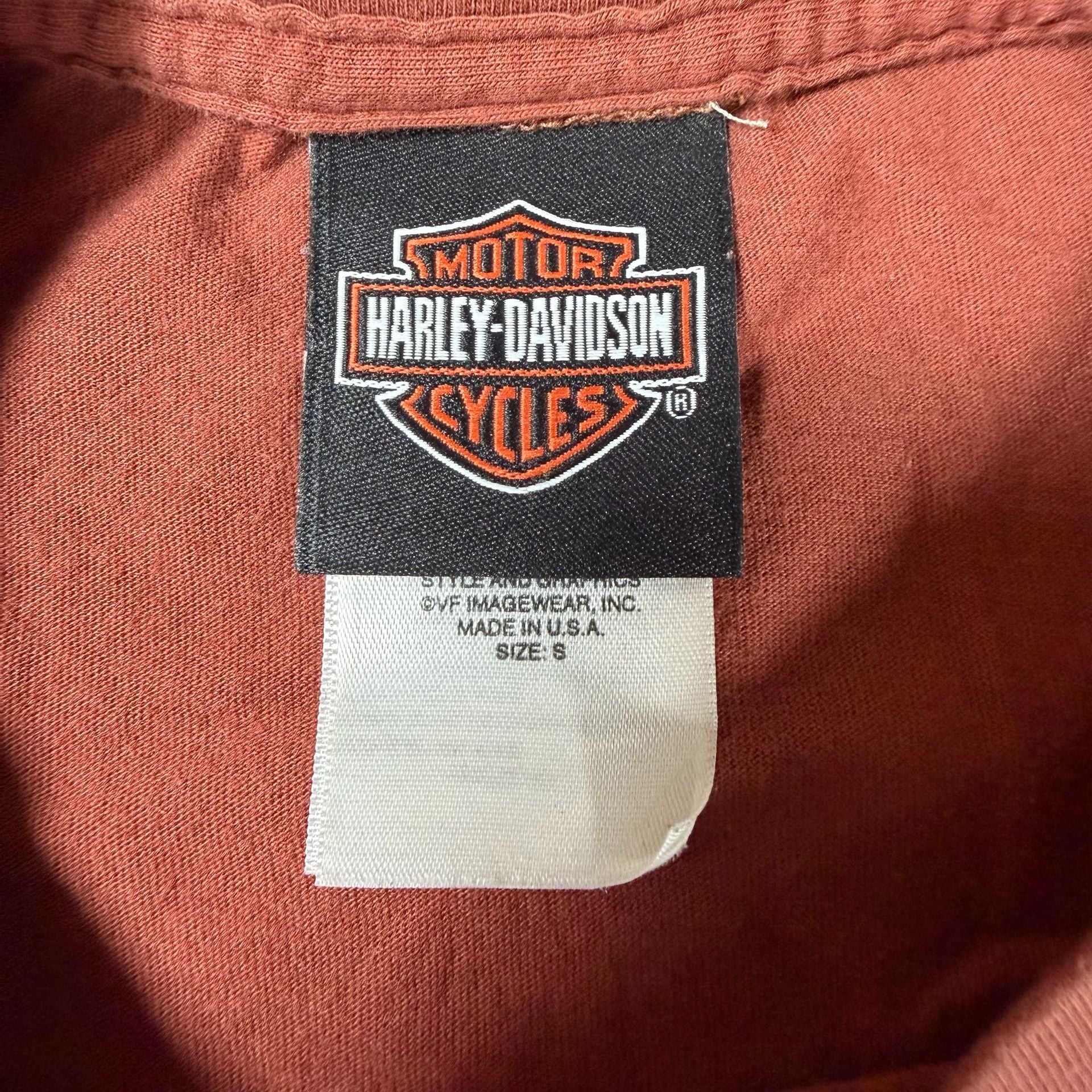 Y2K Harley Davidson St. Paul Long Sleeve T-Shirt Size S Rust Red 6
