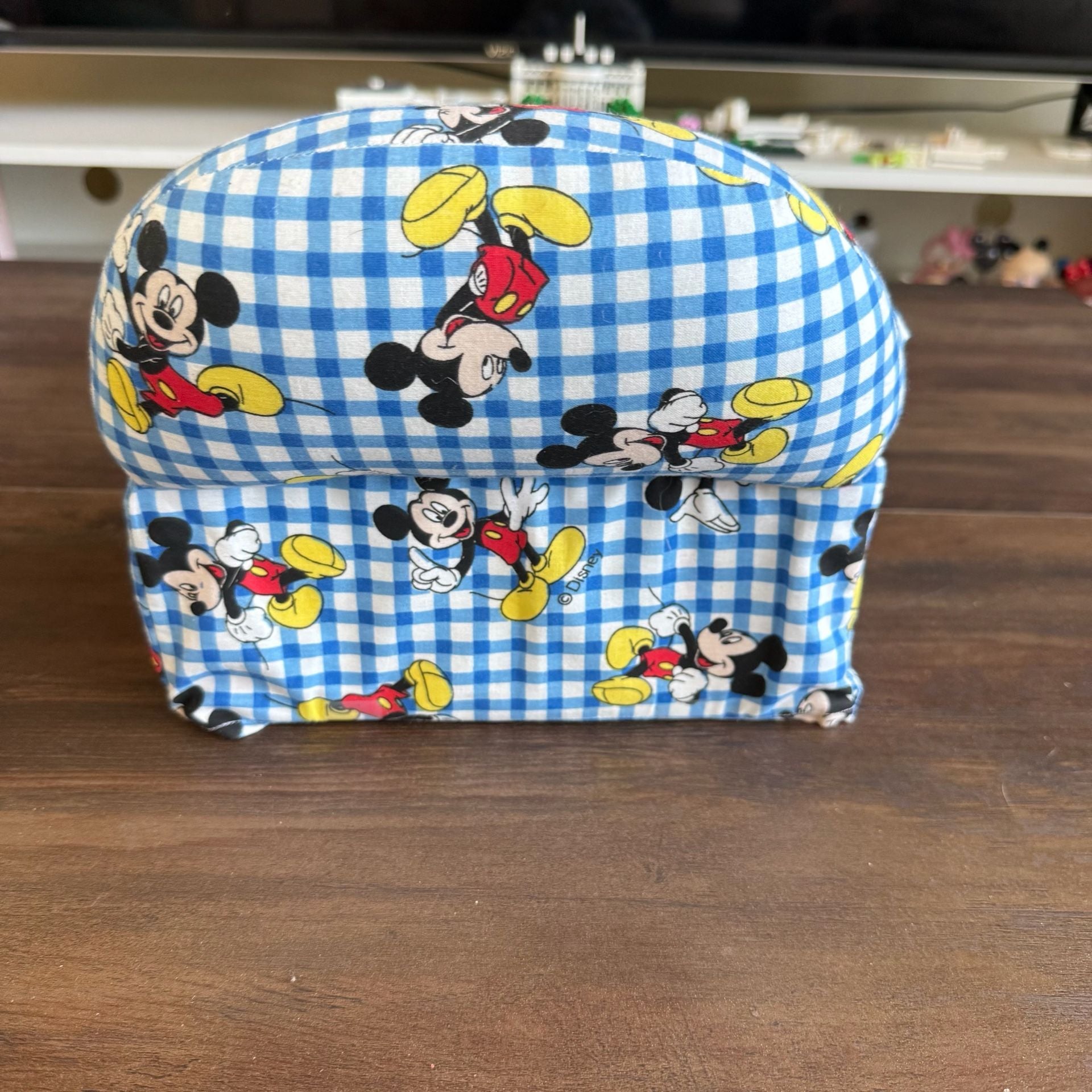 Disney Mickey Mouse Fabric Tissue Box Cover Blue Gingham 4