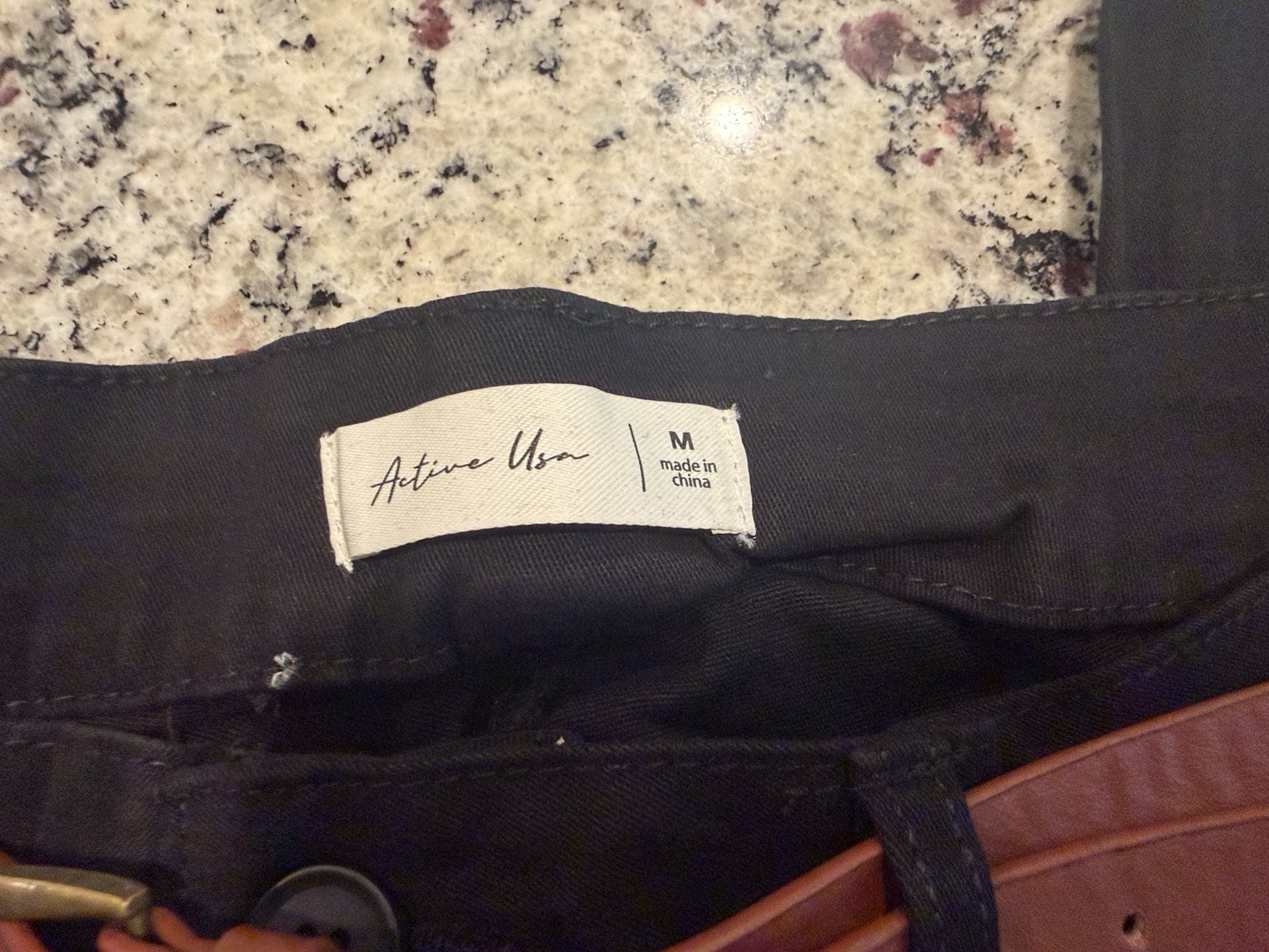 Active Usa Pants Size M Black With Belt 6