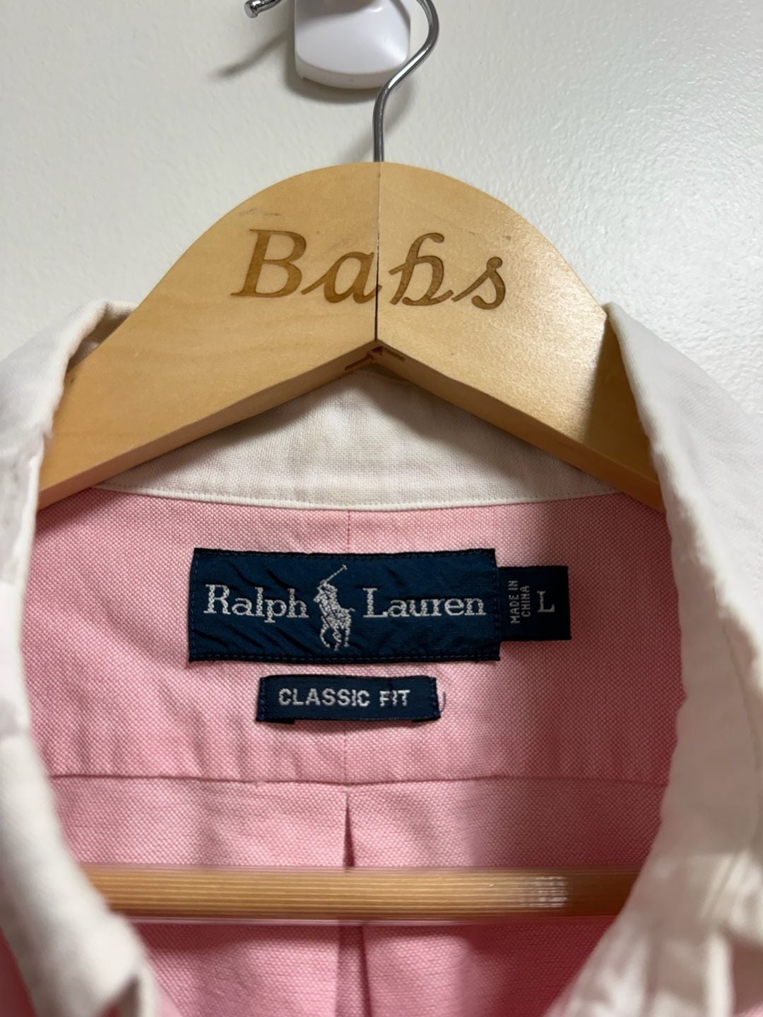 Ralph Lauren Classic Fit Oxford Shirt Size L Pink Cotton Button Down 7