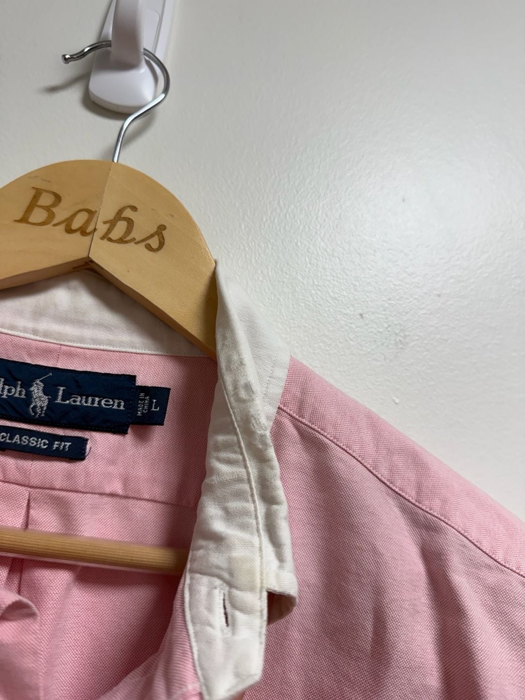Ralph Lauren Classic Fit Oxford Shirt Size L Pink Cotton Button Down 8
