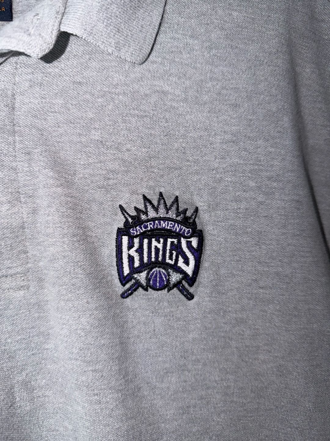 Vintage Antigua Sacramento Kings Polo Shirt Size L Gray Cotton 3