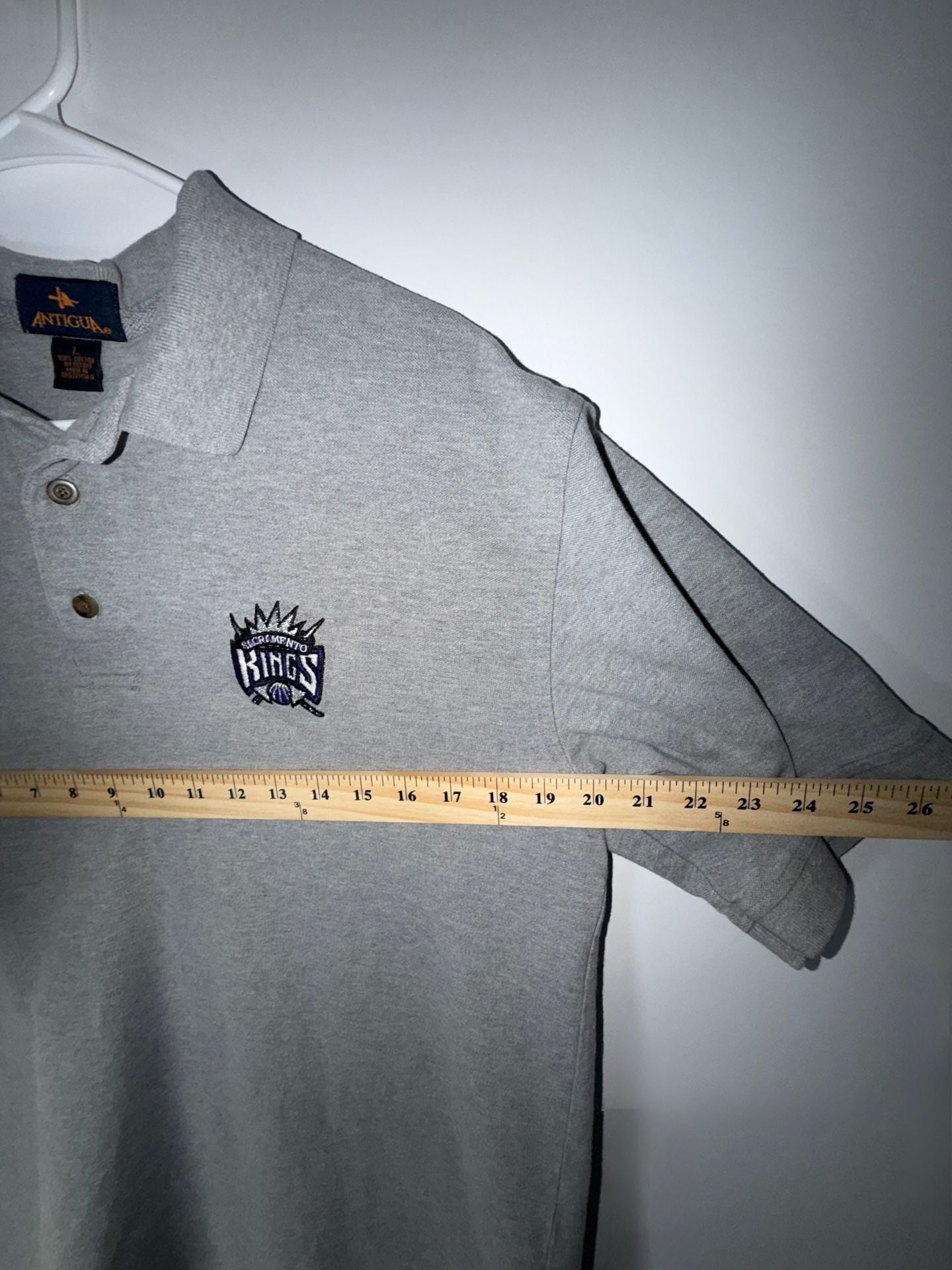 Vintage Antigua Sacramento Kings Polo Shirt Size L Gray Cotton 5