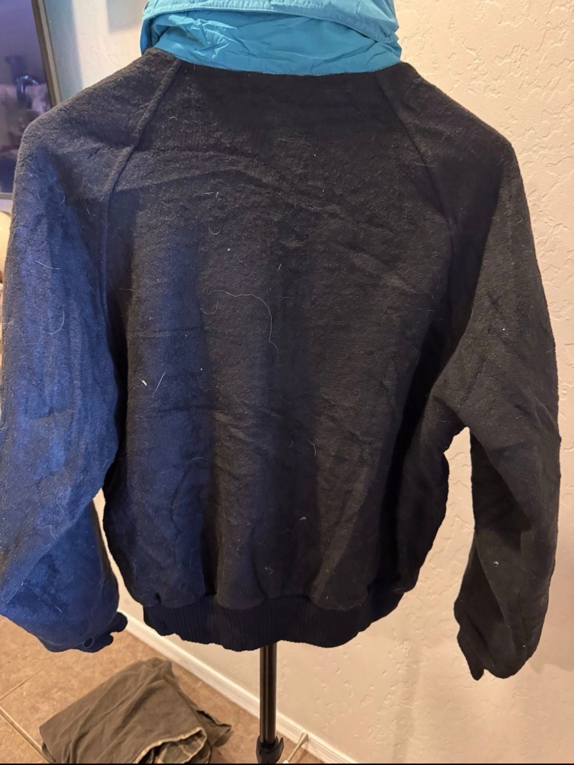 90’s Eddie Bauer Fleece Jacket Size L Black Teal Full Zip 7