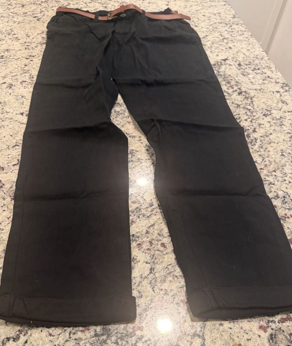 Active Usa Pants Size M Black With Belt 4