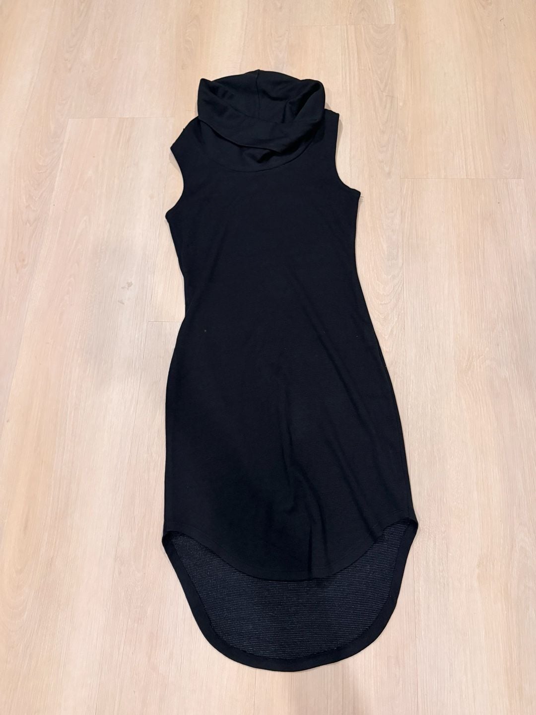 Madison & Berkeley Cowl Neck Dress Size S Black Sleeveless High Low 2